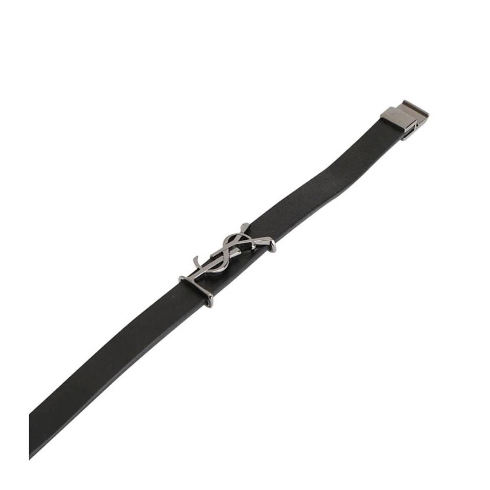 Saint Laurent Paris Saint Laurent Monogram YSL Logo Leather Bracelet M Size ONE SIZE - 3 Thumbnail