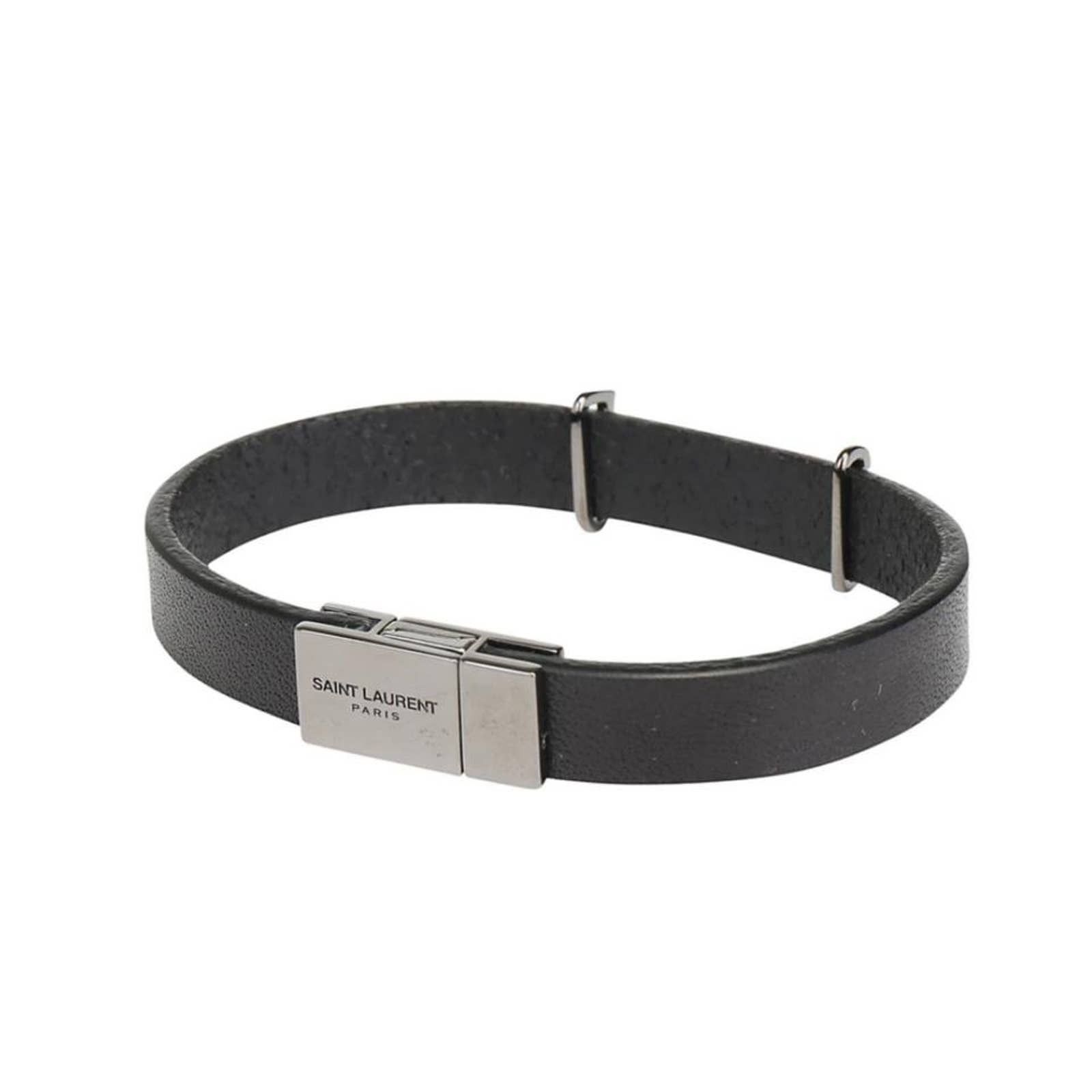 Saint Laurent Paris Saint Laurent Monogram YSL Logo Leather Bracelet M Size ONE SIZE - 2 Thumbnail
