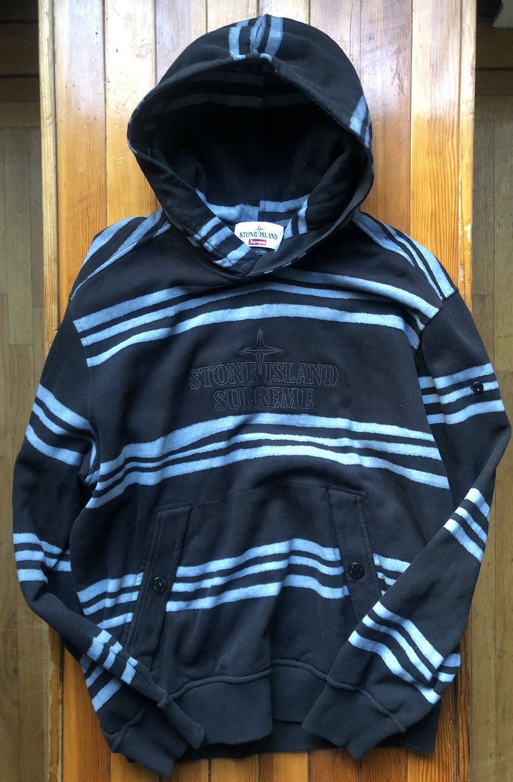 Stone Island × Supreme Stone Island x Supreme Warp Stripe Hoodie