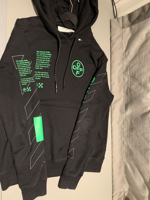 Off white hoodie black green hot sale