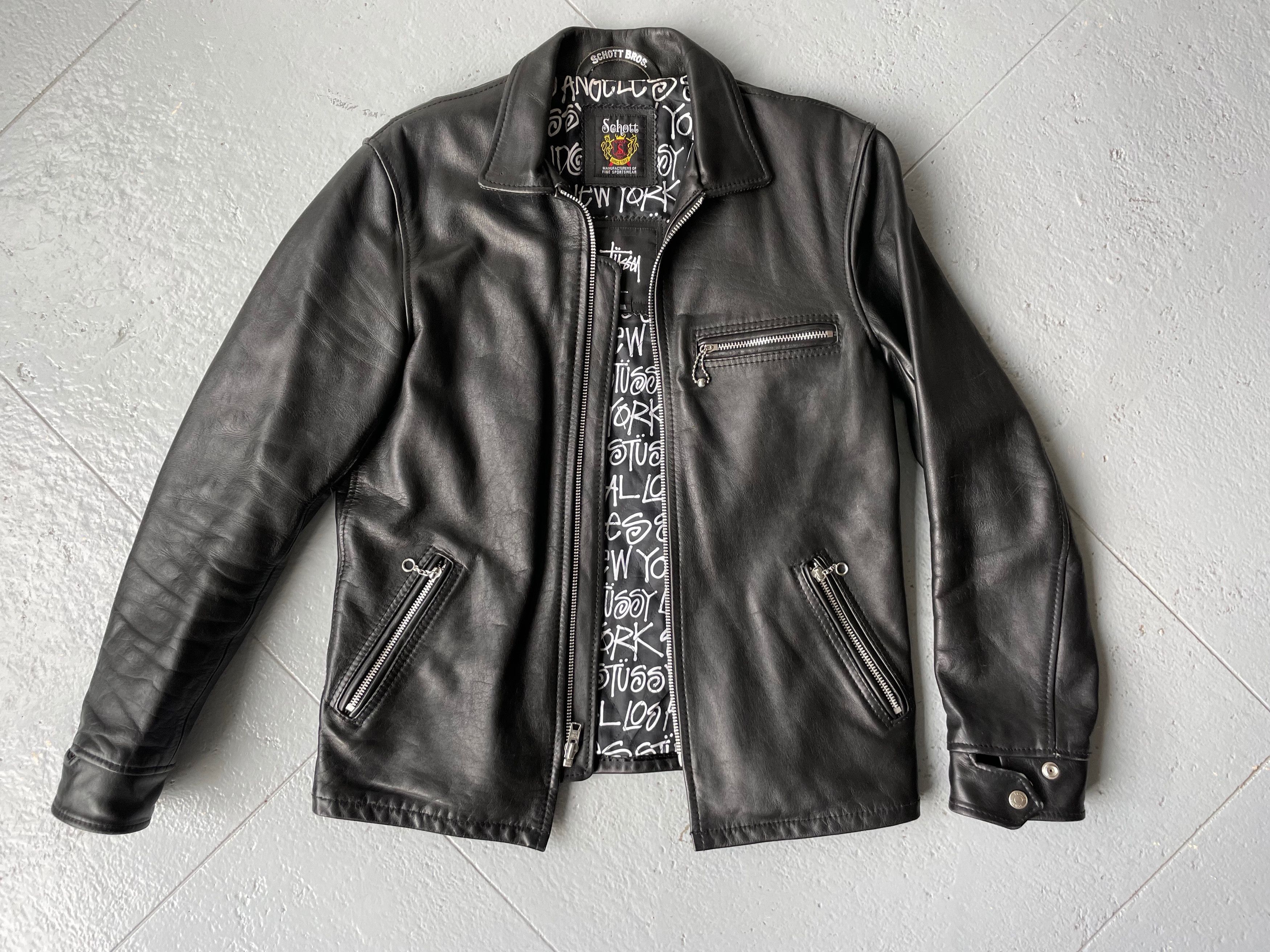 Schott × Stussy Stussy Schott Rider Jacket | Grailed