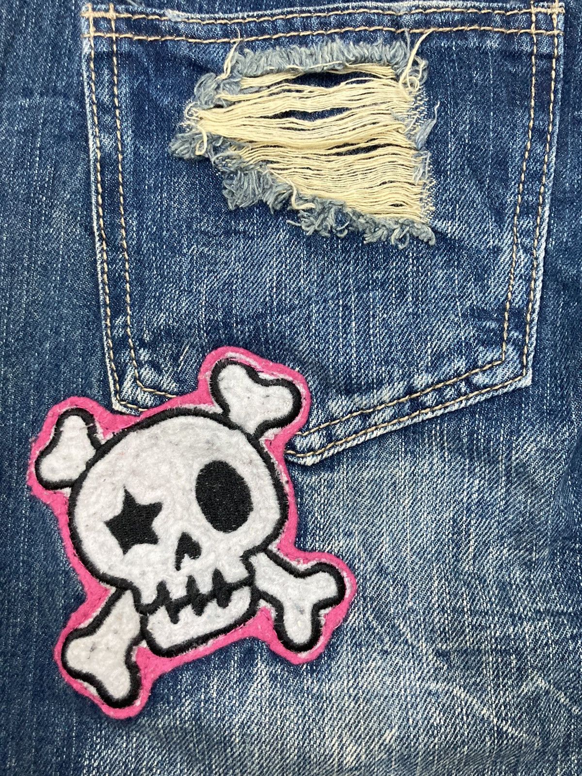 If Six Was Nine RARE Japanese Distressed Patched Streetwear Denim Size US 34 / EU 50 - 10 Thumbnail