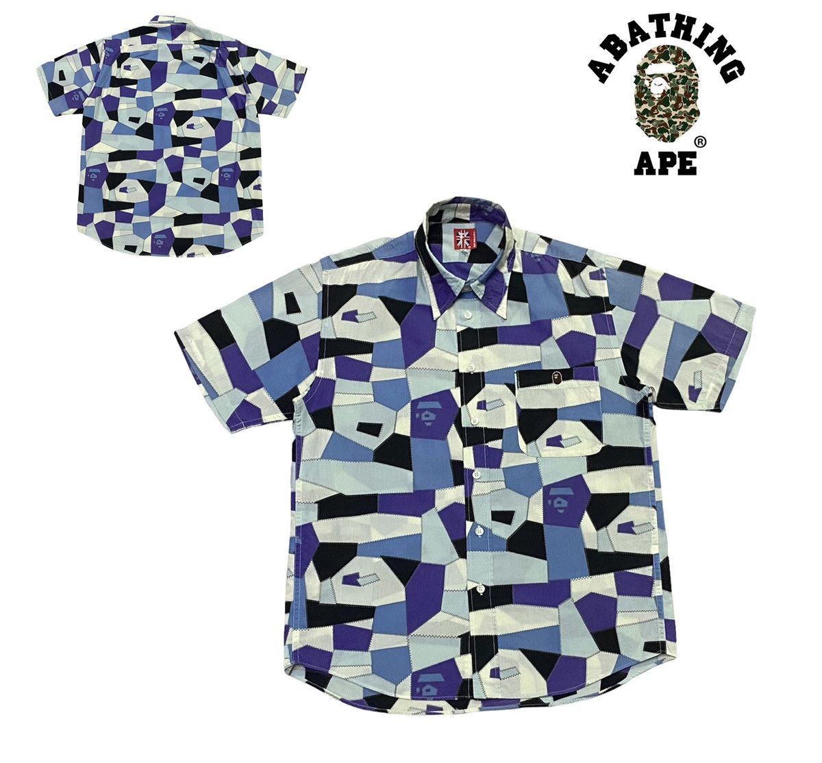 Bape A Bathing Ape Casual Short Sleave Chakered Design Size US S / EU 44-46 / 1 - 1 Thumbnail