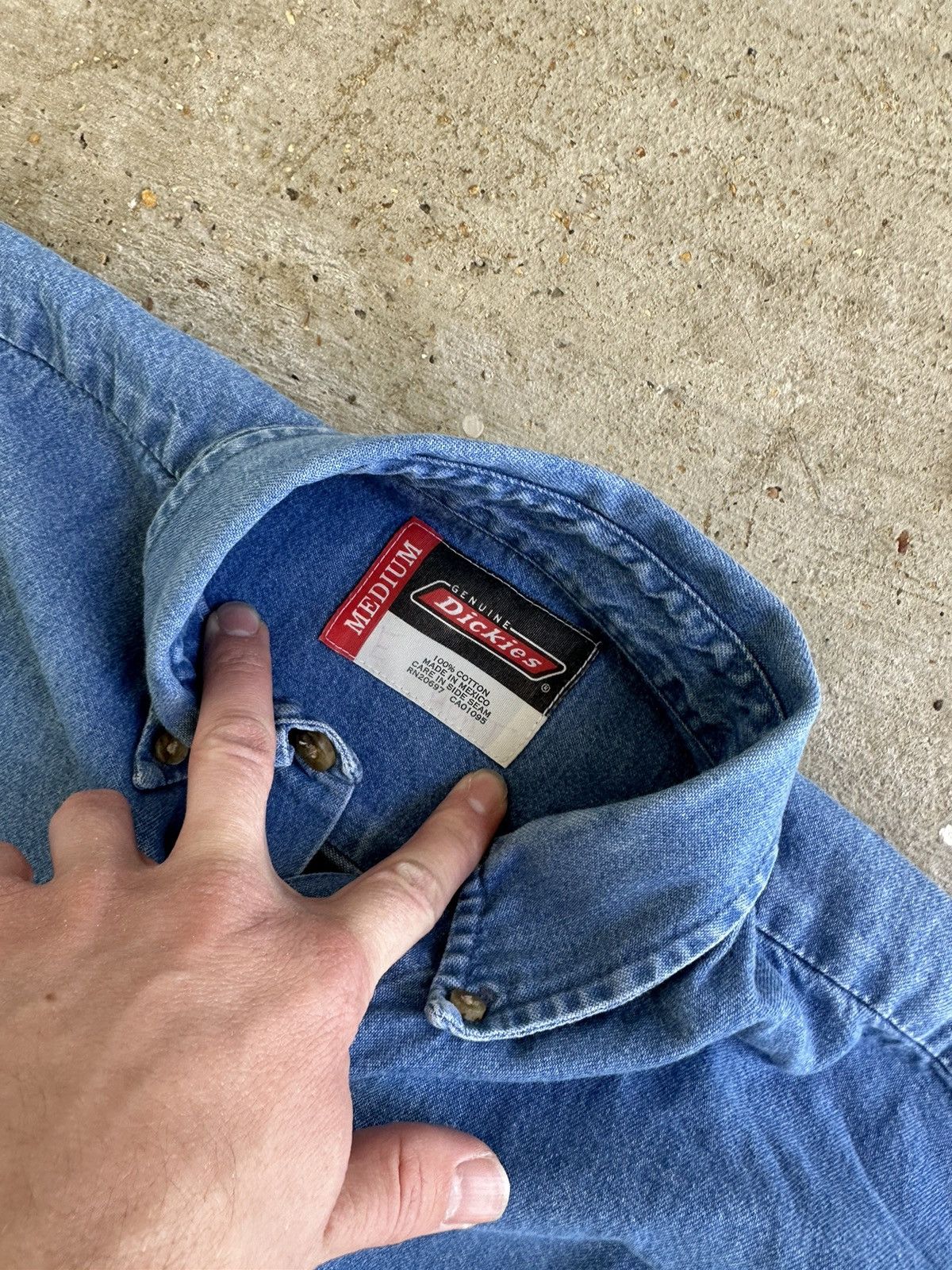 Dickies × Vintage Vintage Dickies Denim Work Shirt Size US XL / EU 56 / 4 - 2 Thumbnail