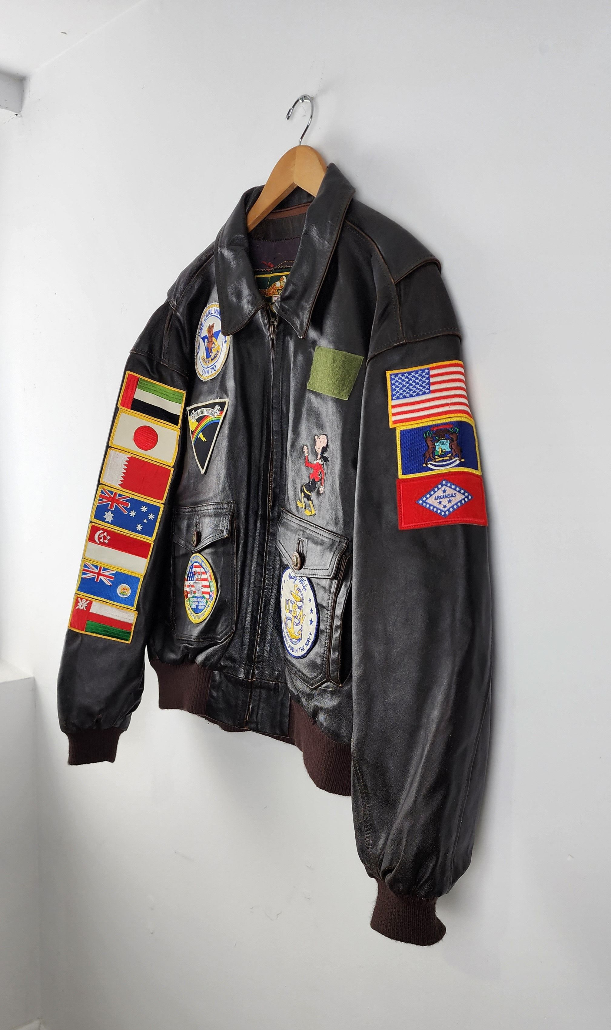 ジャケット・アウター vintage leather jacket us military 80's~90's A-2 Type Leather Jacket USA製 ミリタリー レザー