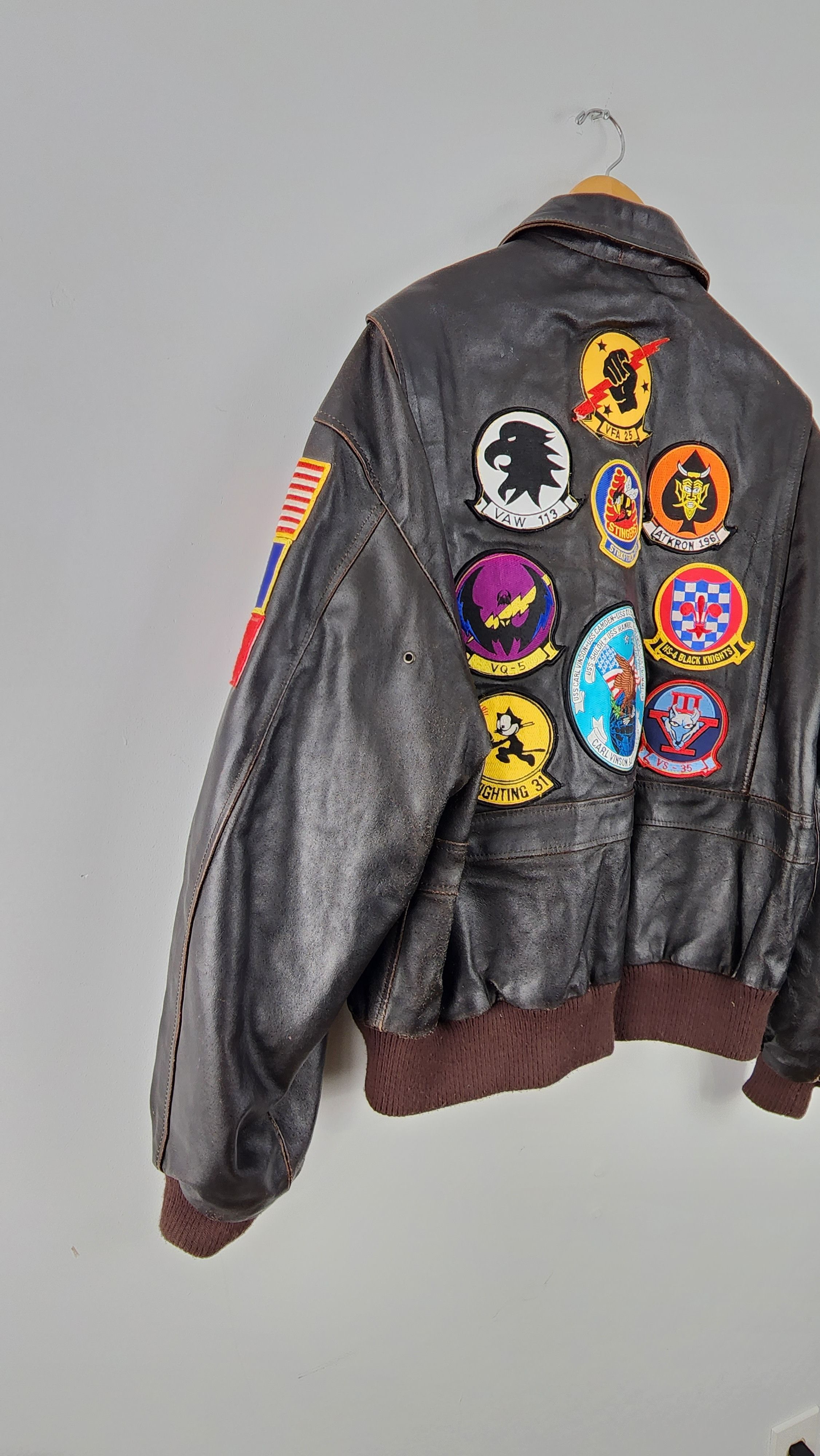 ジャケット・アウター vintage leather jacket us military 80's~90's A-2 Type Leather Jacket USA製 ミリタリー レザー