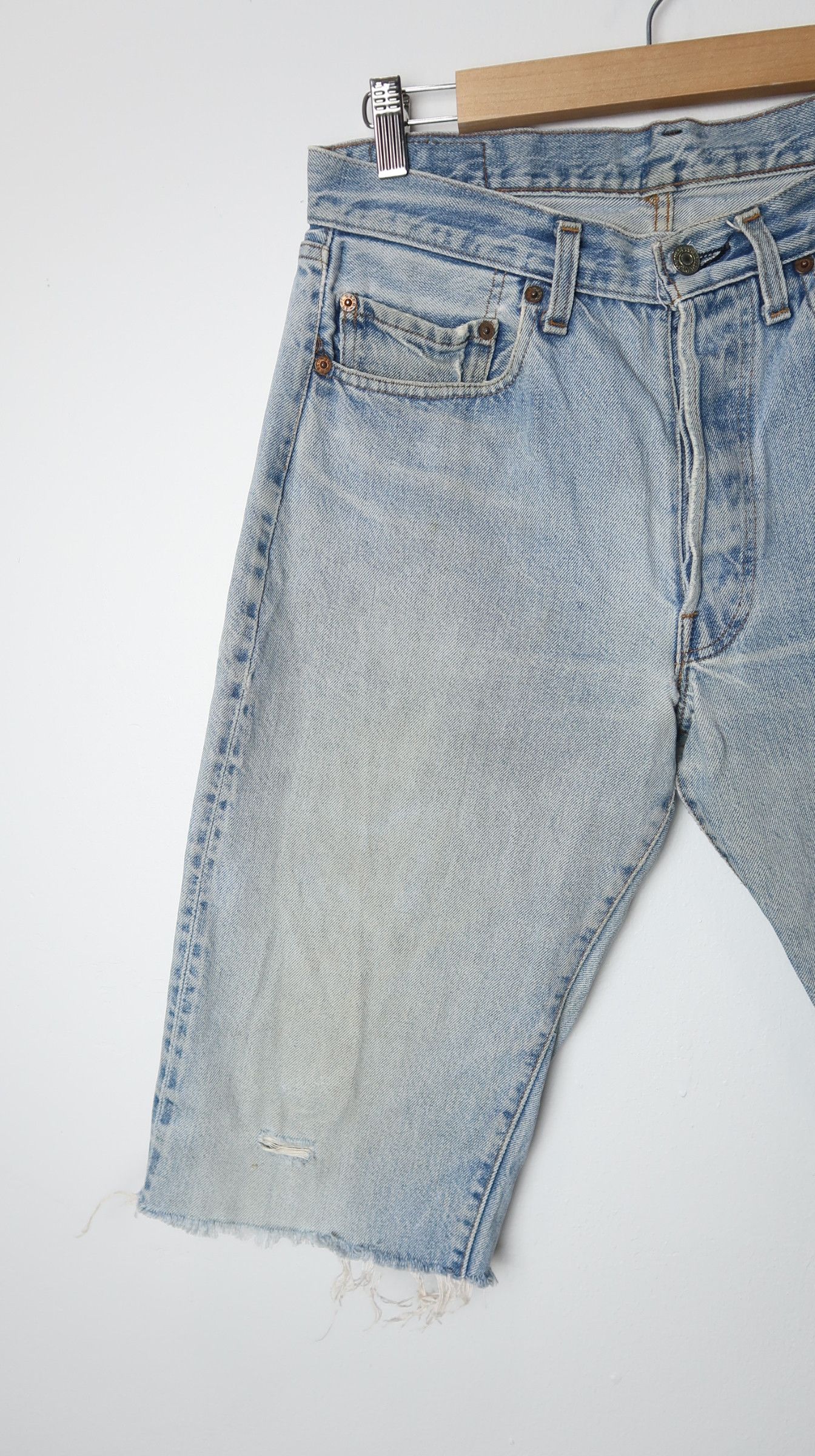 Levi's Vintage 80s Levi's 501 Big E Selvage Short Jeans Size US 30 / EU 46 - 3 Thumbnail