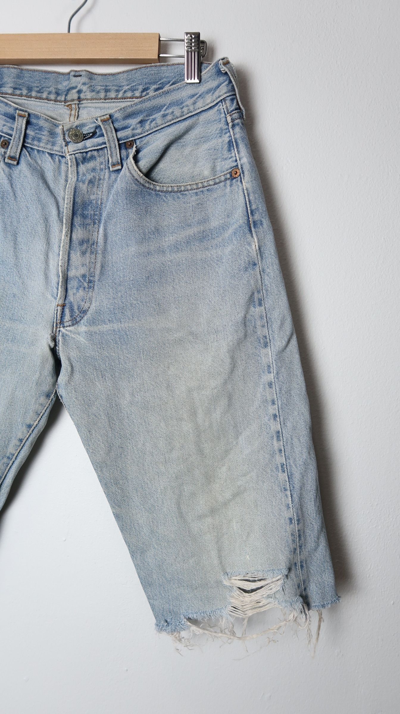 Levi's Vintage 80s Levi's 501 Big E Selvage Short Jeans Size US 30 / EU 46 - 2 Thumbnail