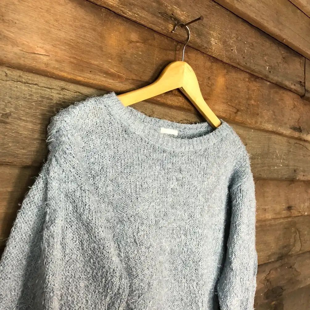 GU Gu Blue Shag Shaggy Fur Mohair Knitwear #741 Size US S / EU 44-46 / 1 - 6 Thumbnail