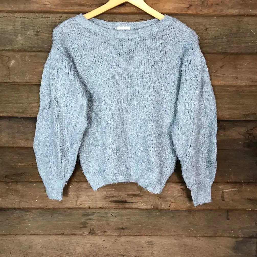 GU Gu Blue Shag Shaggy Fur Mohair Knitwear #741 Size US S / EU 44-46 / 1 - 3 Thumbnail
