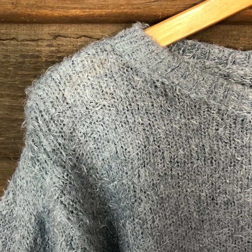 GU Gu Blue Shag Shaggy Fur Mohair Knitwear #741 Size US S / EU 44-46 / 1 - 9 Thumbnail