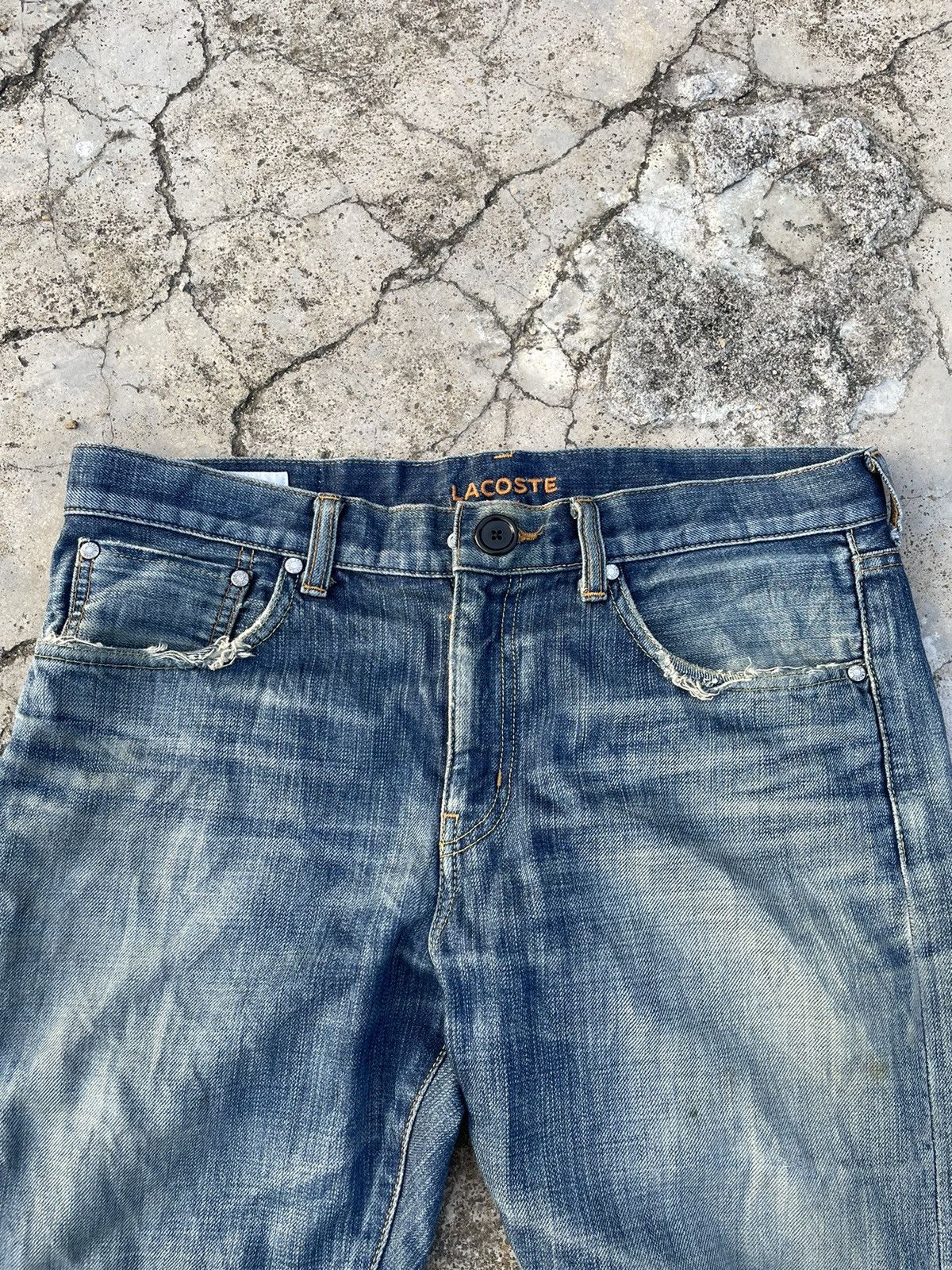 Lacoste × Vintage Vintage Lacoste Selvedge Denim Faded Wash Jeans Size US 34 / EU 50 - 8 Thumbnail