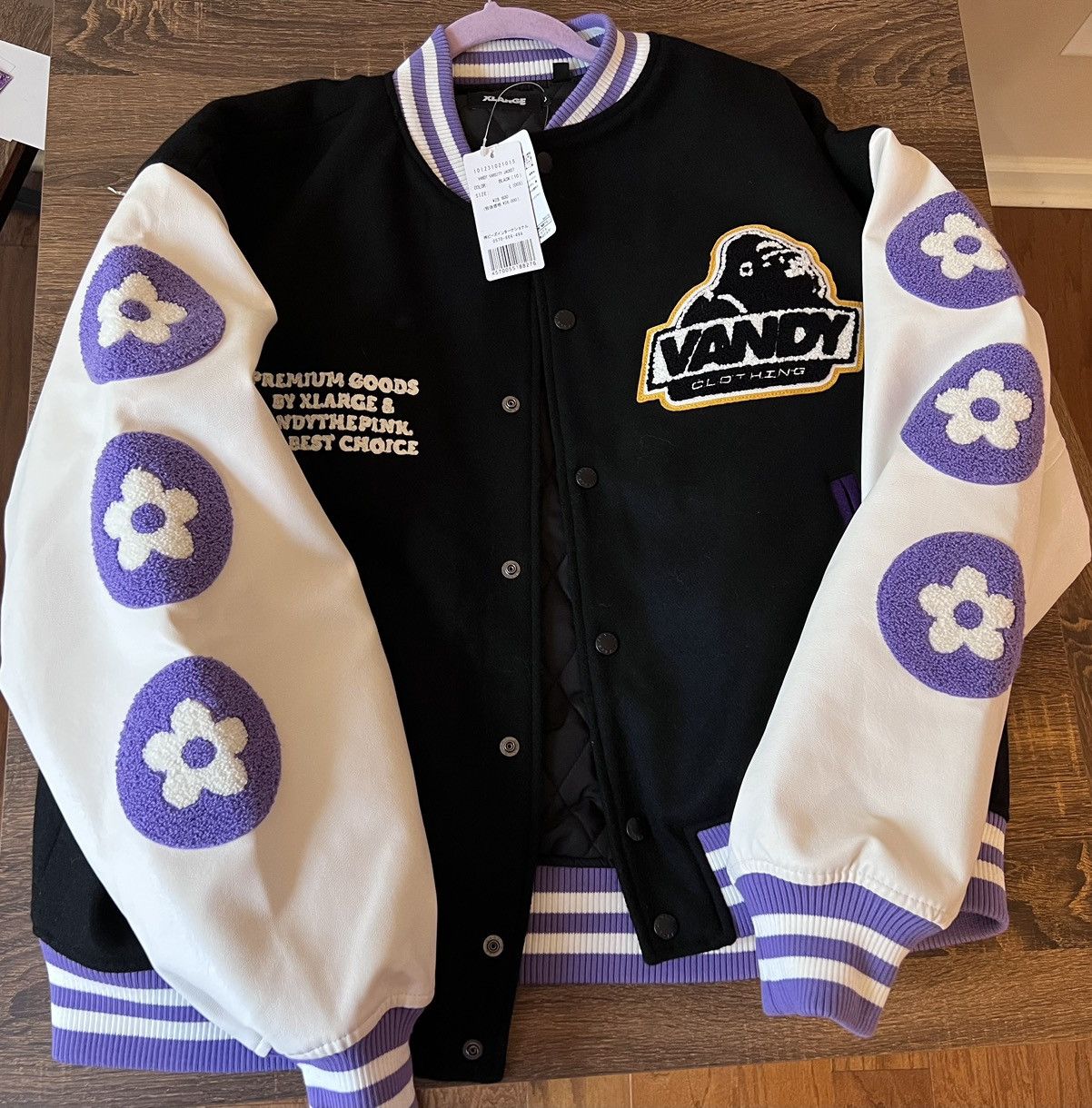 Vandy the Pink East to West Bonsai Varsity Jacket