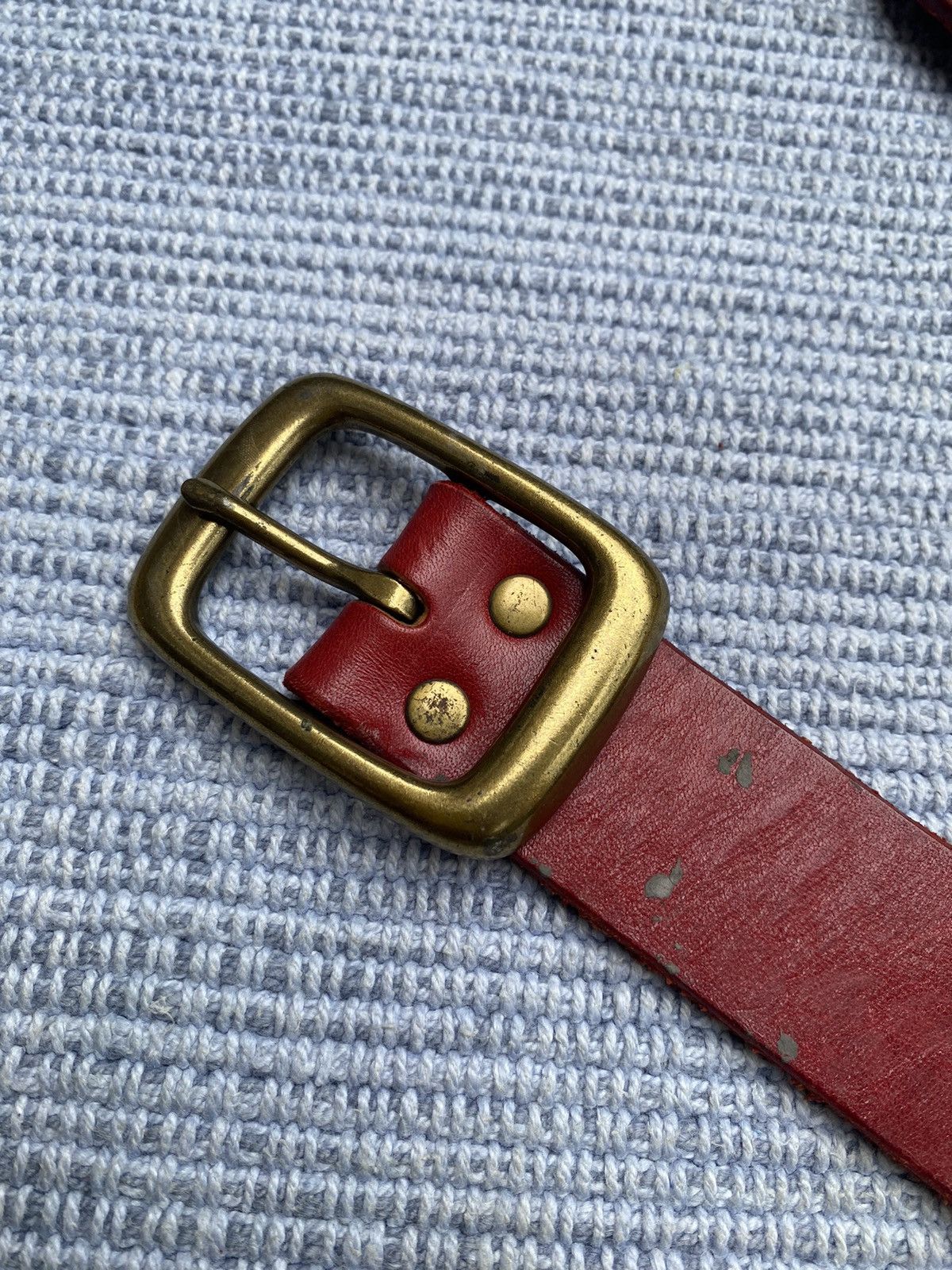 Vintage red leather belt Size ONE SIZE - 2 Thumbnail