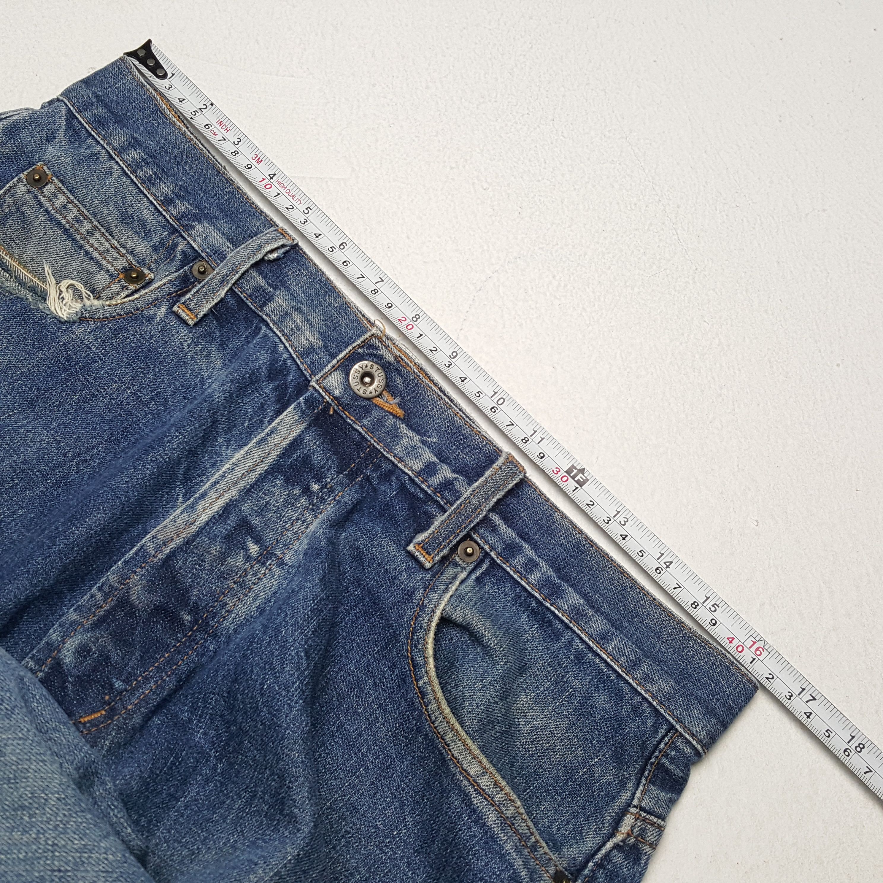Stussy × Vintage STUSSY Streetwear Skateboard Style Custom Art Short Jeans Size US 33 - 5 Thumbnail
