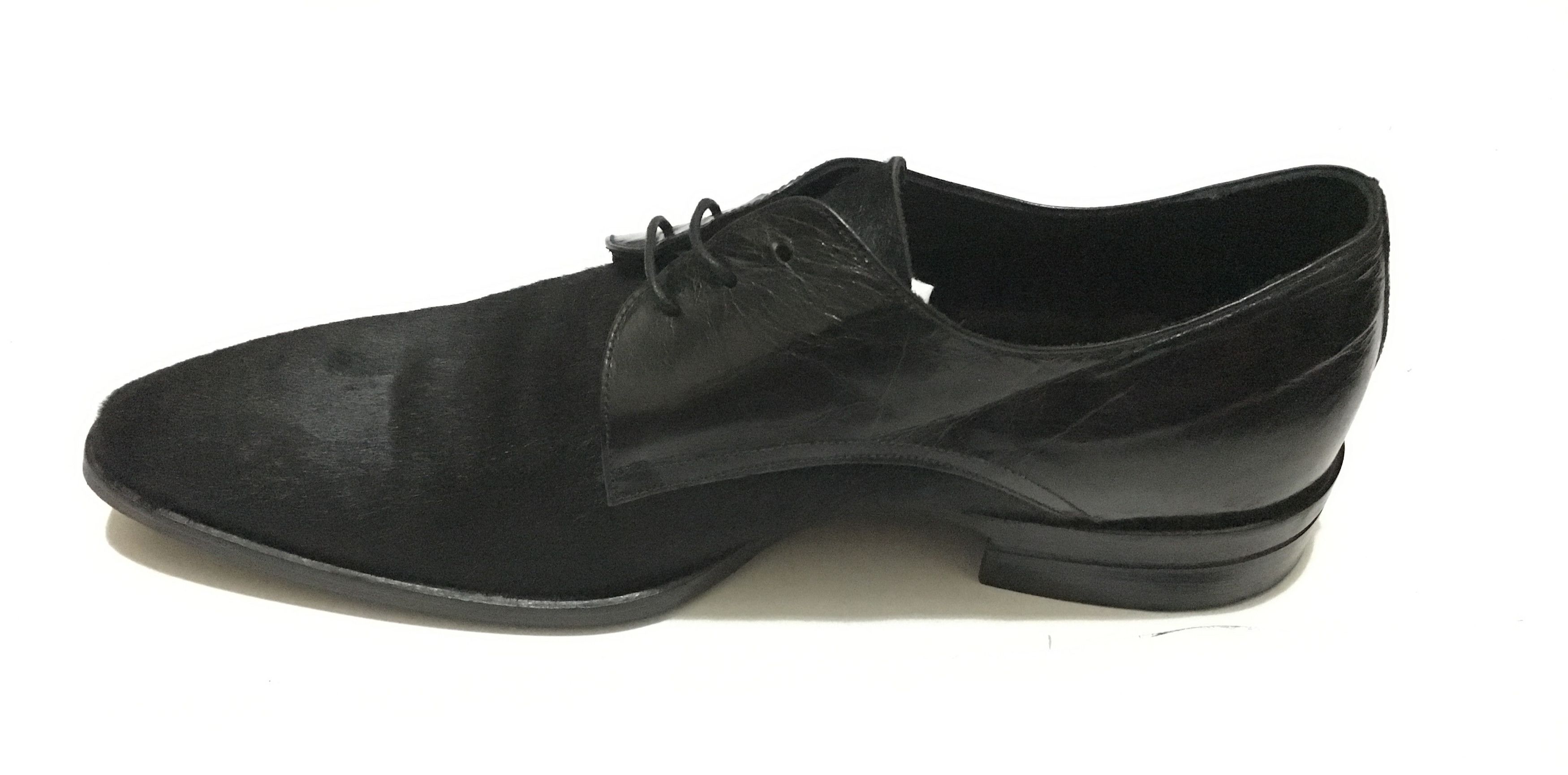 Prince Prince Oliver Black Pony Leather Wood Dress Shoes EU41 Size US 8 / EU 41 - 2 Thumbnail