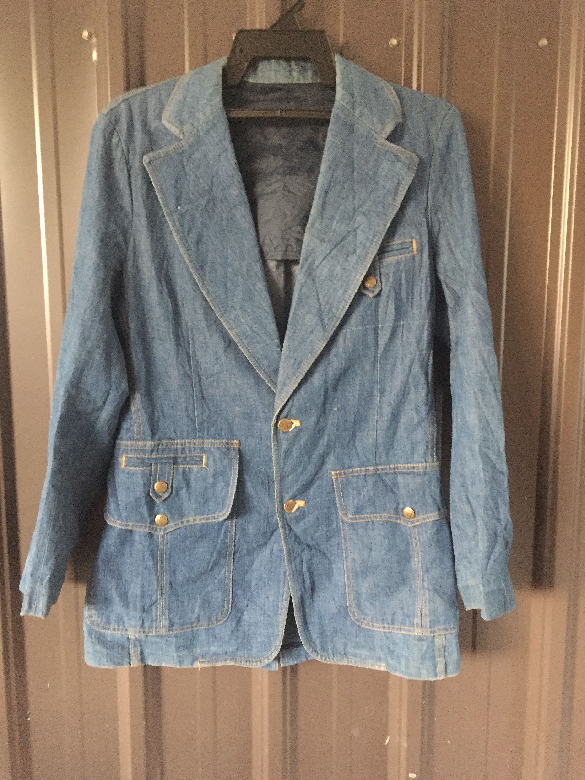 Lee × Vintage Vintage 70s Lee Denim Blazer Jacket Size US S / EU 44-46 / 1 - 1 Thumbnail
