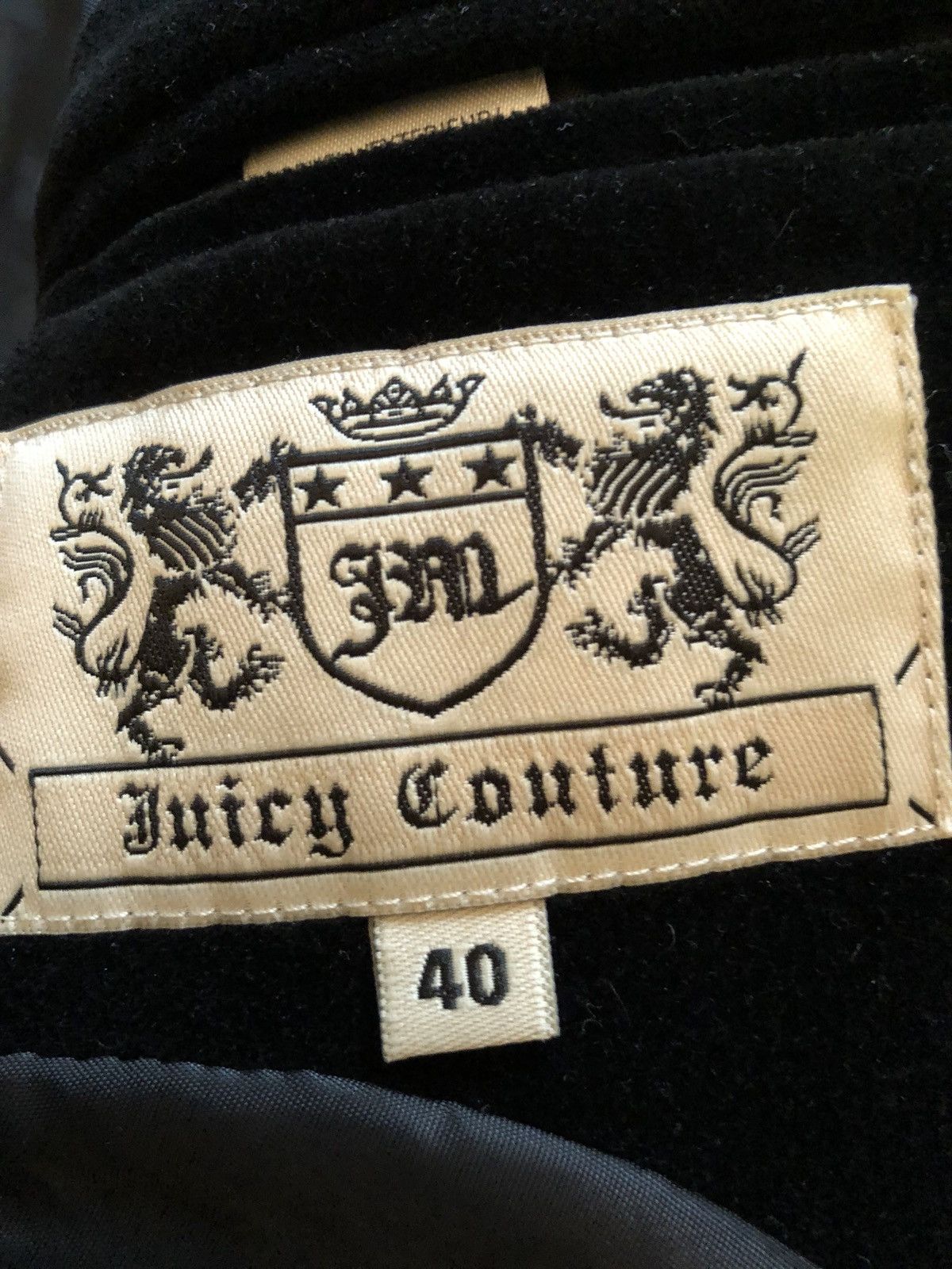 Juicy Couture Jeans Black Velvet Juicy Couture Blazer Size 40R - 4 Thumbnail