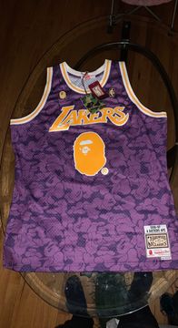 A Bathing Ape - Bape x Mitchell & Ness LA Lakers Jersey Shorts - YEX –  Grails SF