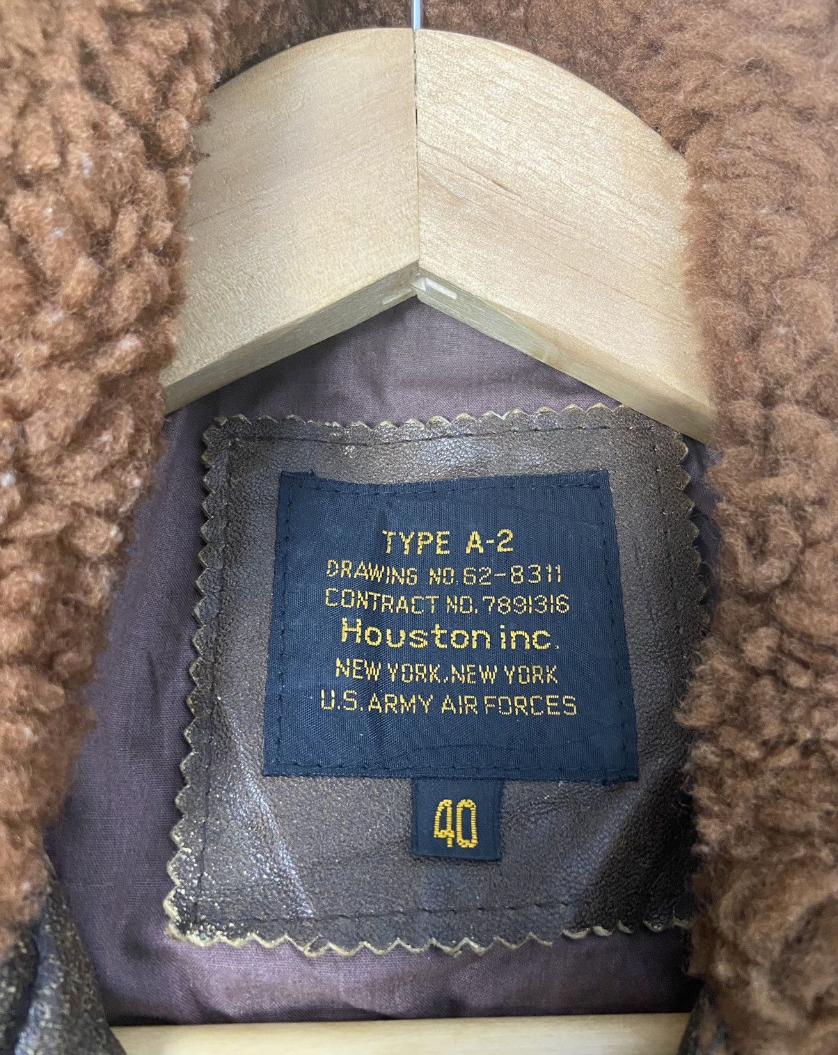 Other Vintage A-2 Houston US Airforce Tomcat Leather Flight Jacket Size US L / EU 52-54 / 3 - 18 Thumbnail