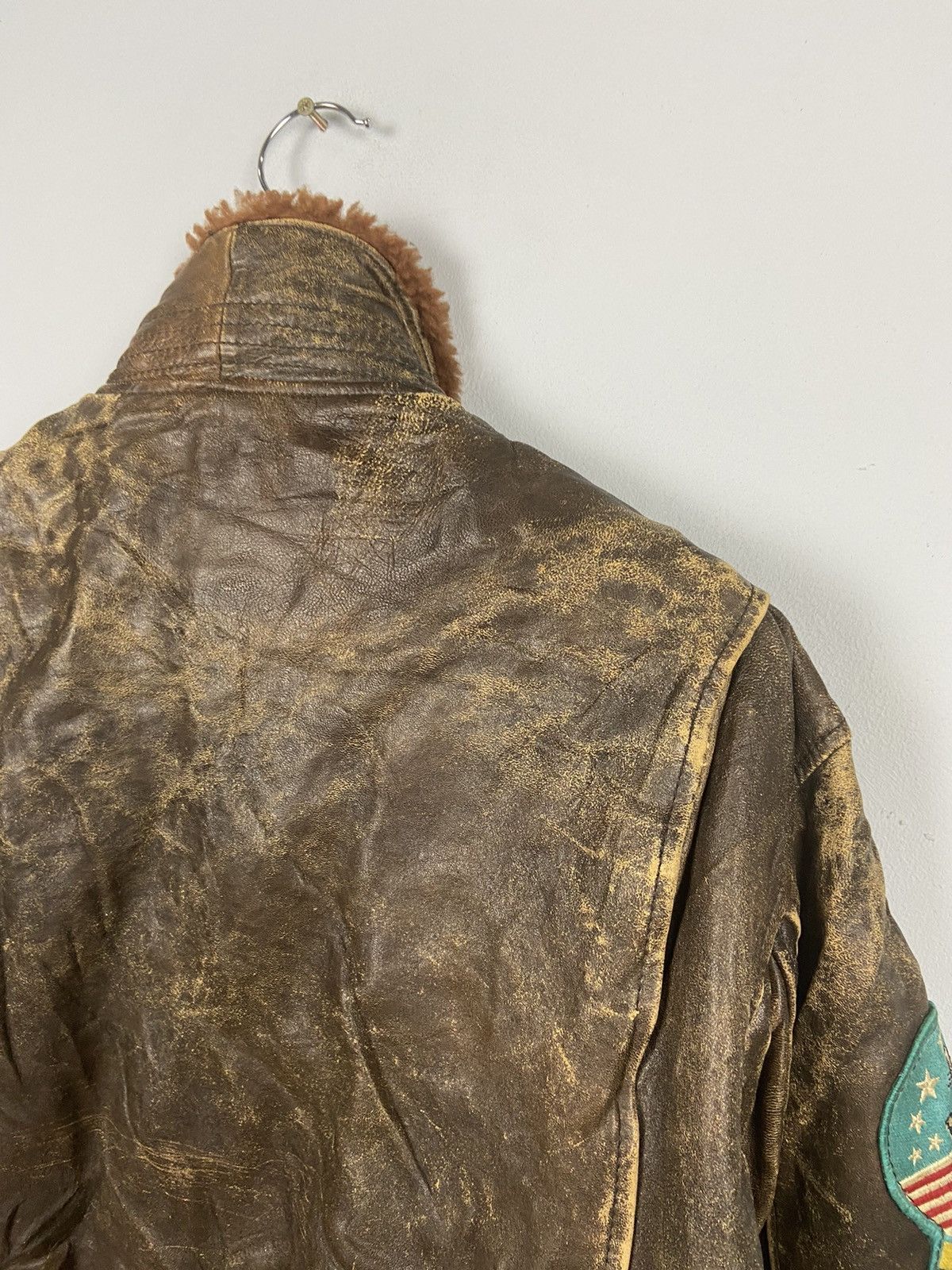 Other Vintage A-2 Houston US Airforce Tomcat Leather Flight Jacket Size US L / EU 52-54 / 3 - 14 Thumbnail