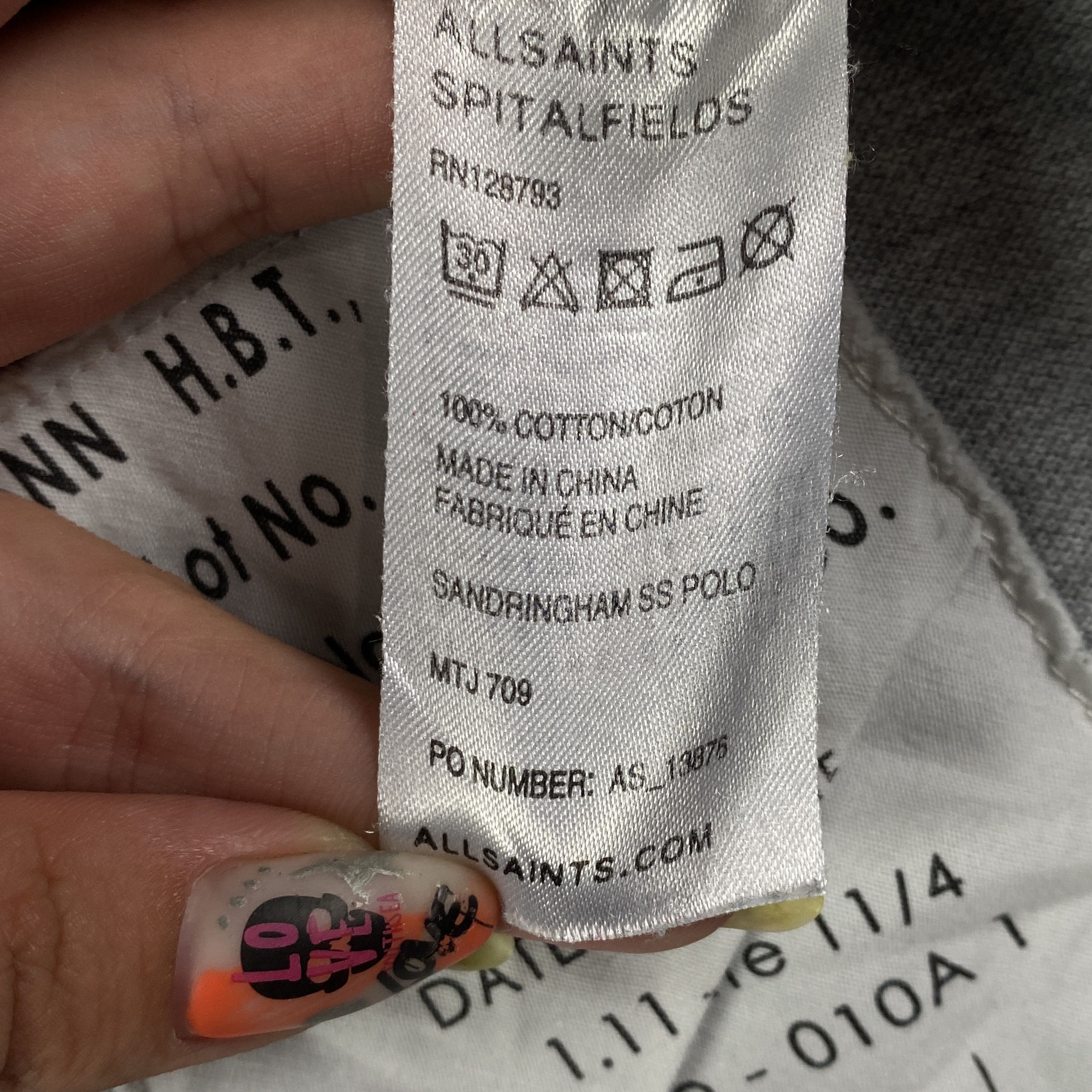 Allsaints Mens Polo T-Shirt Allsaints Size L Size US L / EU 52-54 / 3 - 6 Thumbnail