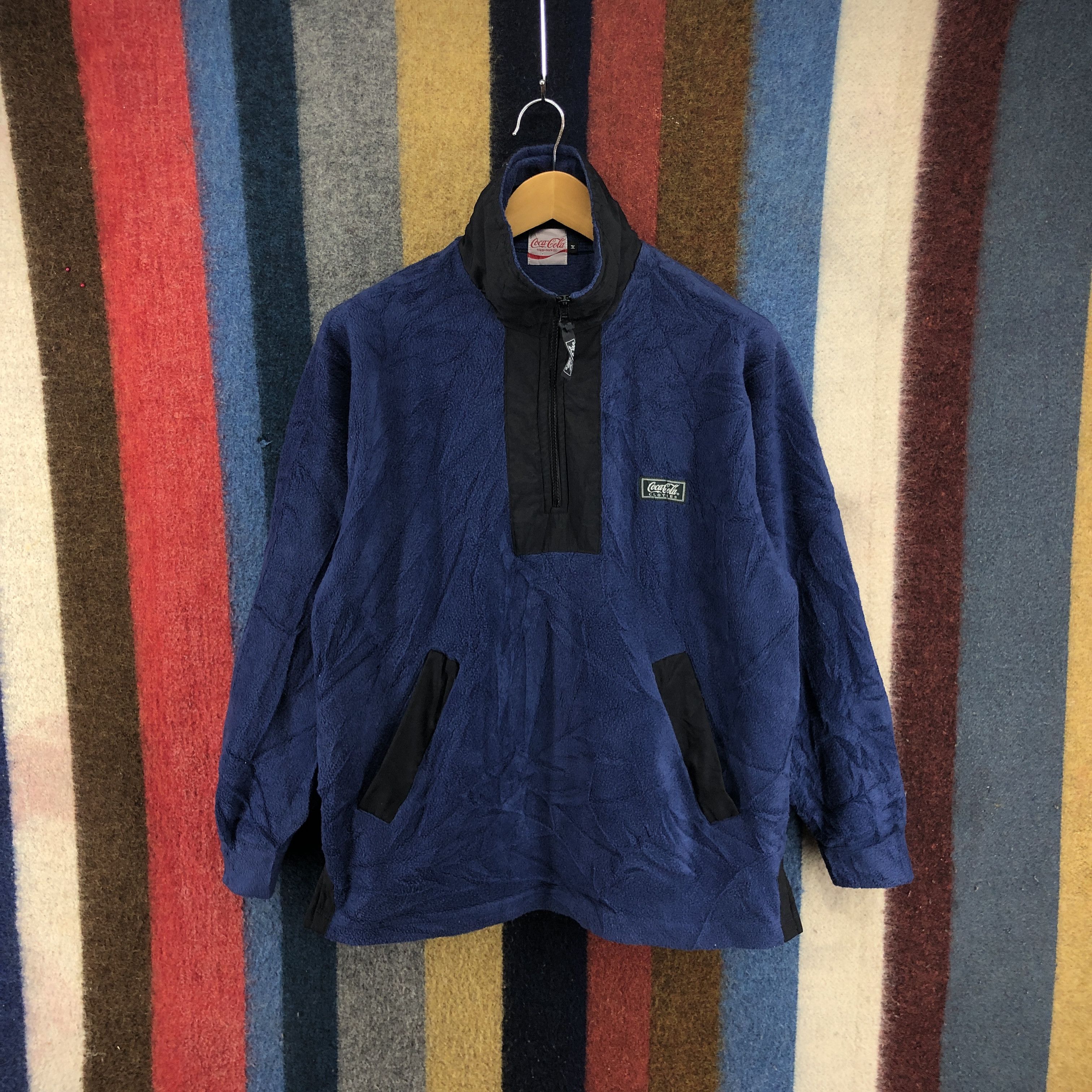 Coca Cola 90s Vintage COCA COLA CLOTHES Turtle Neck Fleece #0117/F Size US M / EU 48-50 / 2 - 1 Thumbnail