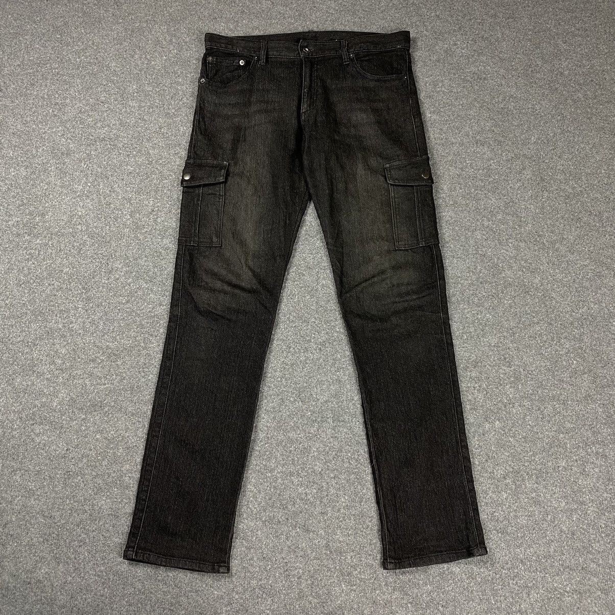 image of Luxury Black Mulit-Pocket Denim Jeans in Black Denim, Men's (Size 35)
