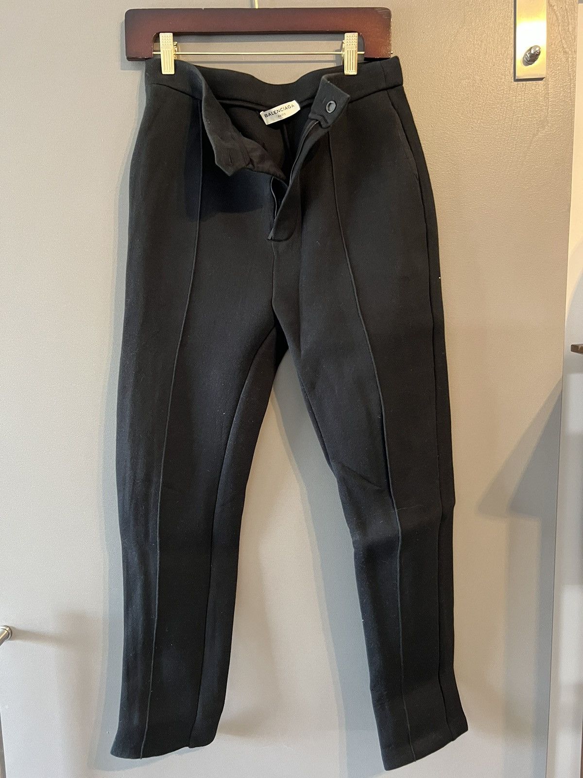 image of Balenciaga Neoprene Scuba Pants in Black, Men's (Size 28)