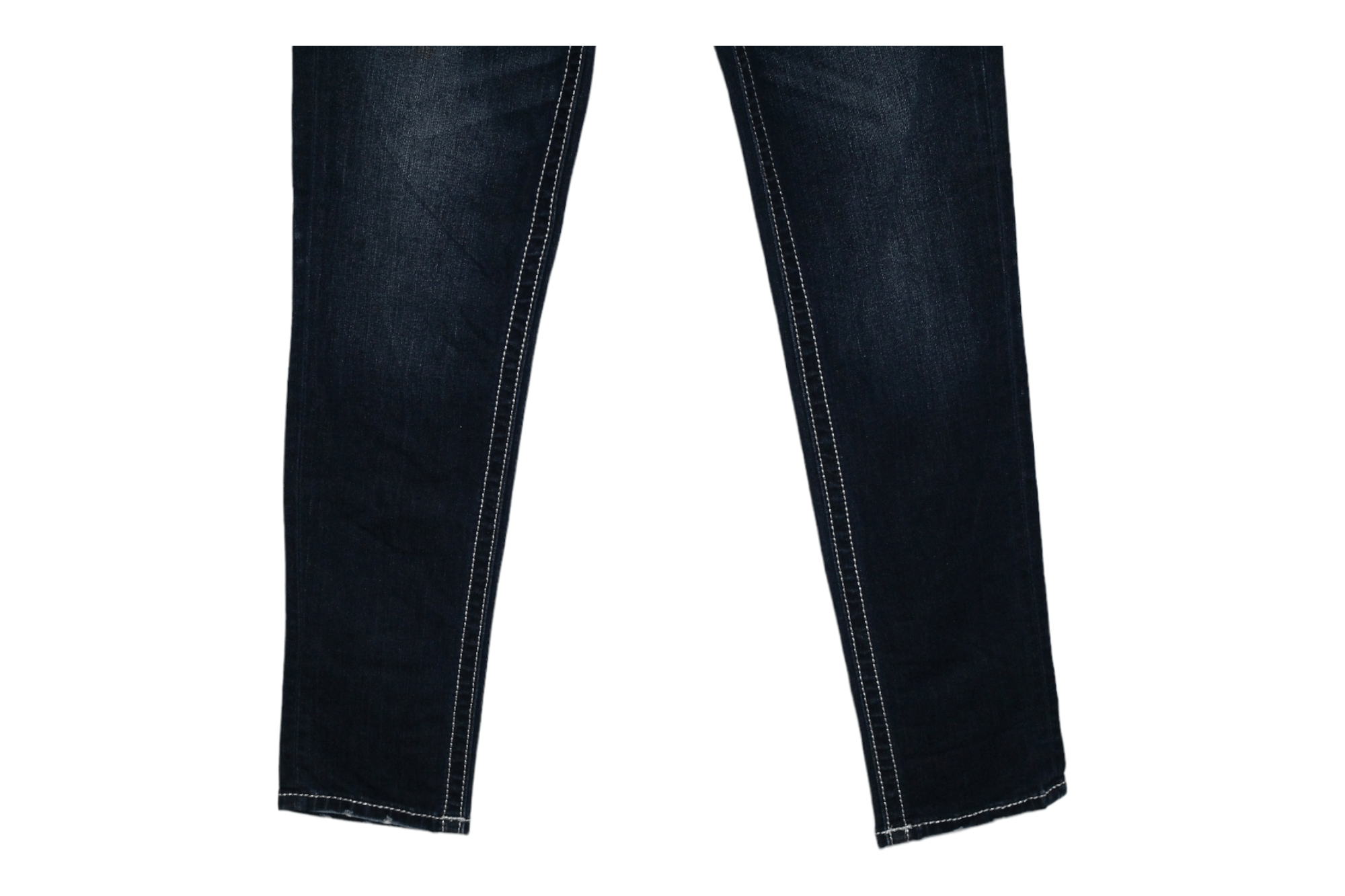 Japanese Brand VTG Miss Me Skinny Stretch Faded Raw Denim Jeans Size 29" - 4 Thumbnail