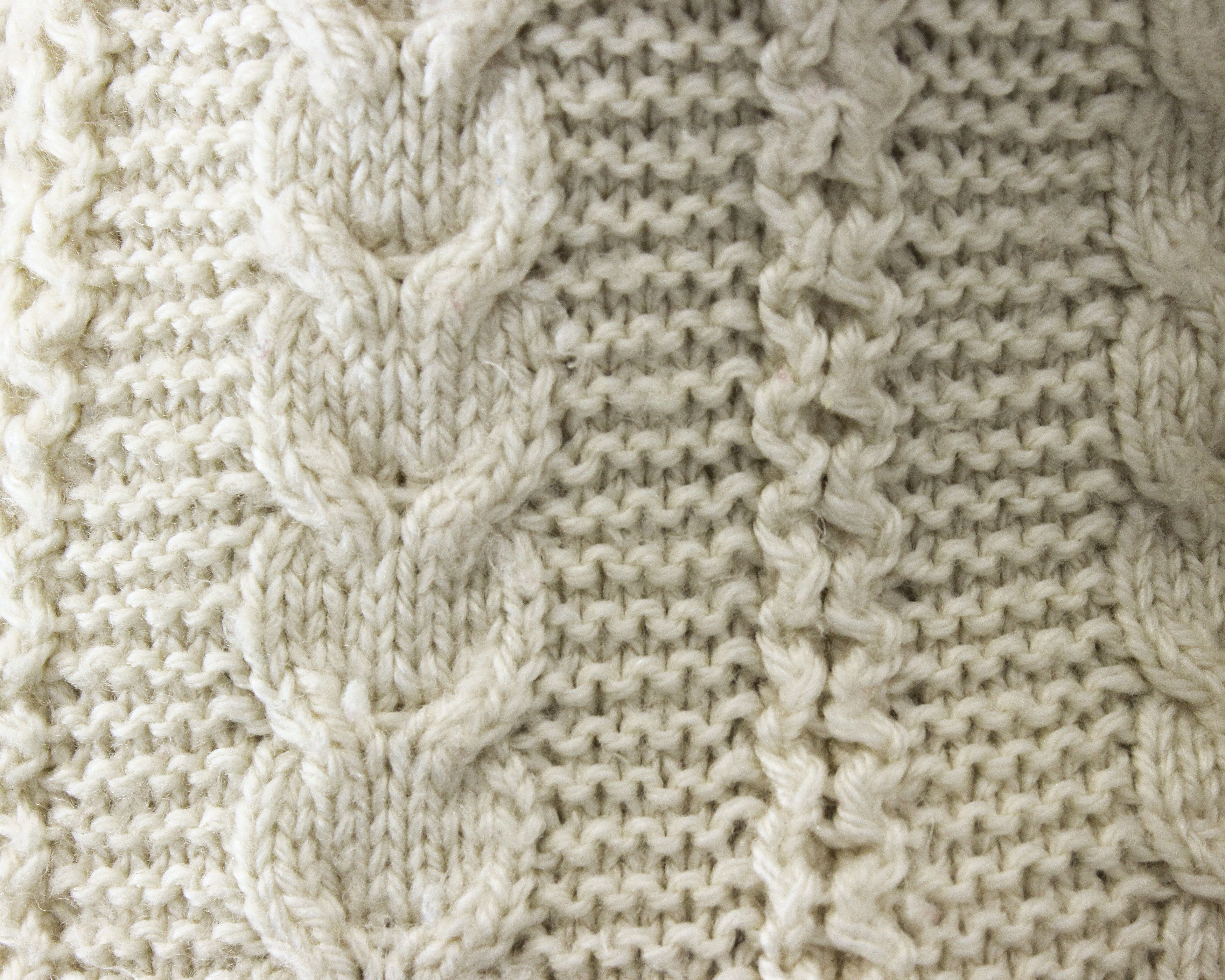 Handmade × Vintage Wool Cardigan Sweater Fisherman Jumper Cable Knit Jacket Top Size M / US 6-8 / IT 42-44 - 4 Thumbnail