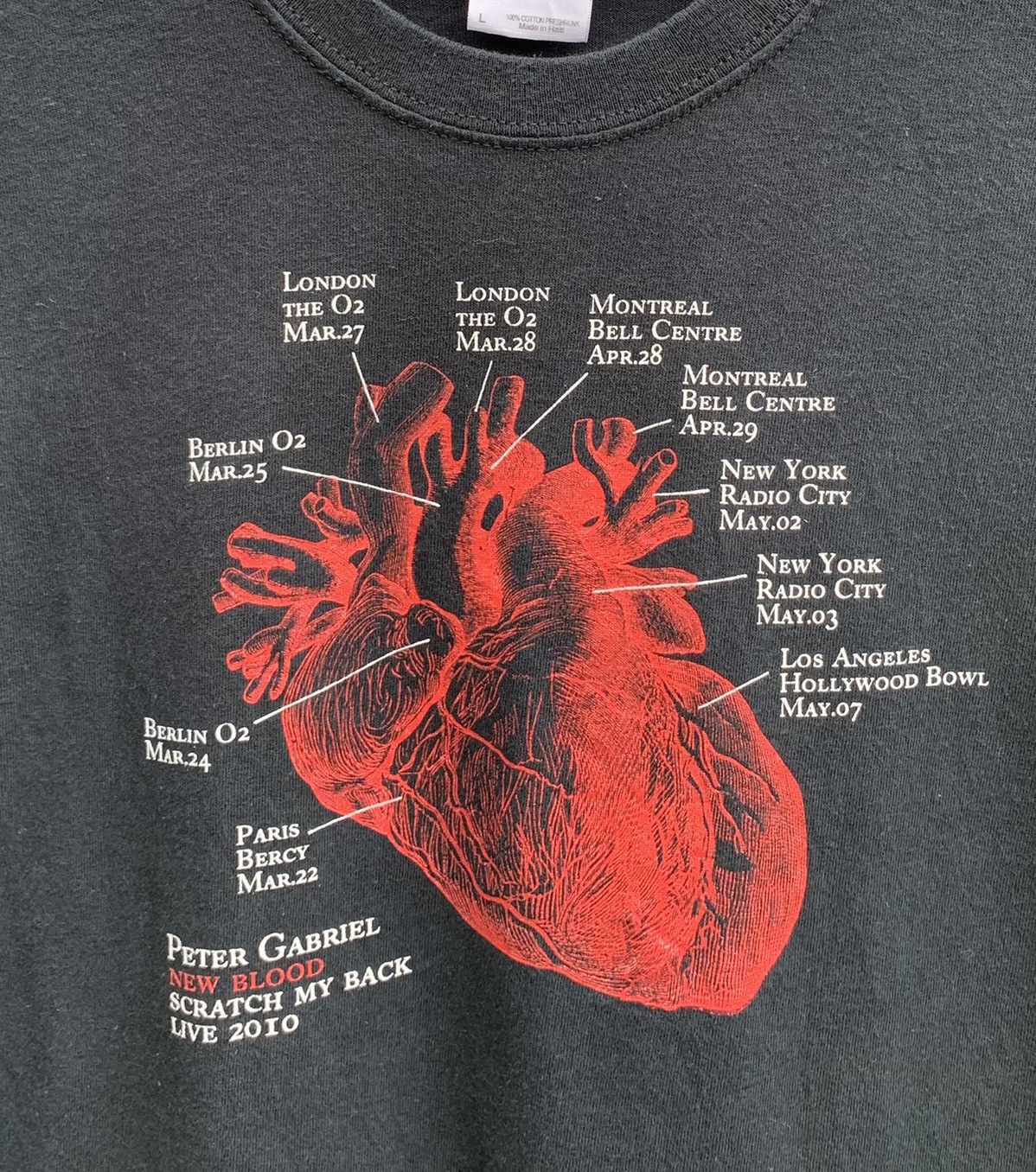 Band Tees Peter Gabriel New Blood Stratch My Back Live 2010 Tee Size US L / EU 52-54 / 3 - 8 Thumbnail