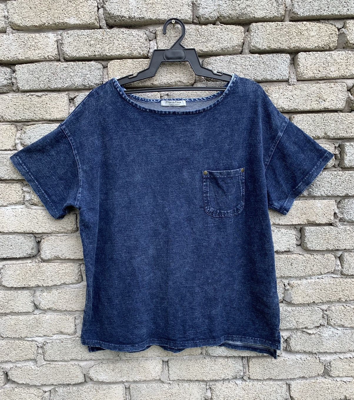 Japanese Brand Pipue de Pique Indigo Blue Single Pocket T Shirt Size US XL / EU 56 / 4 - 2 Thumbnail