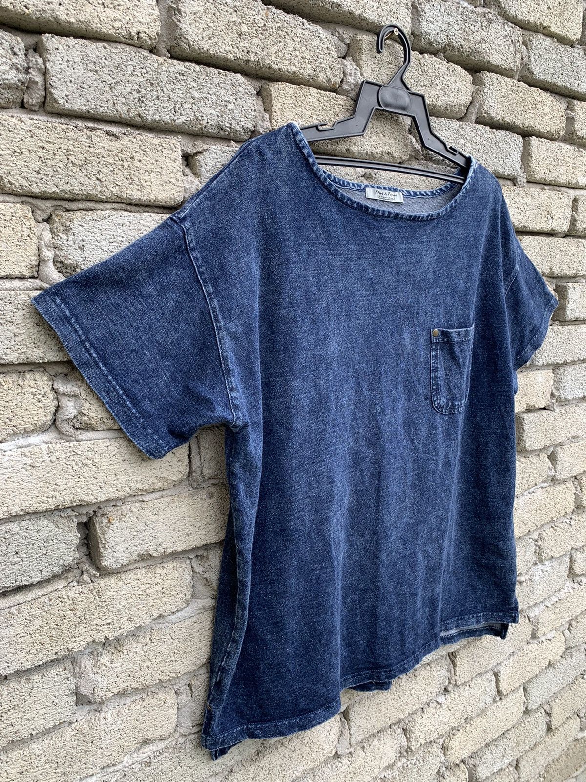Japanese Brand Pipue de Pique Indigo Blue Single Pocket T Shirt Size US XL / EU 56 / 4 - 4 Thumbnail