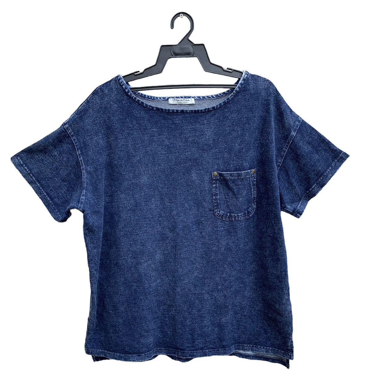 Japanese Brand Pipue de Pique Indigo Blue Single Pocket T Shirt Size US XL / EU 56 / 4 - 1 Thumbnail