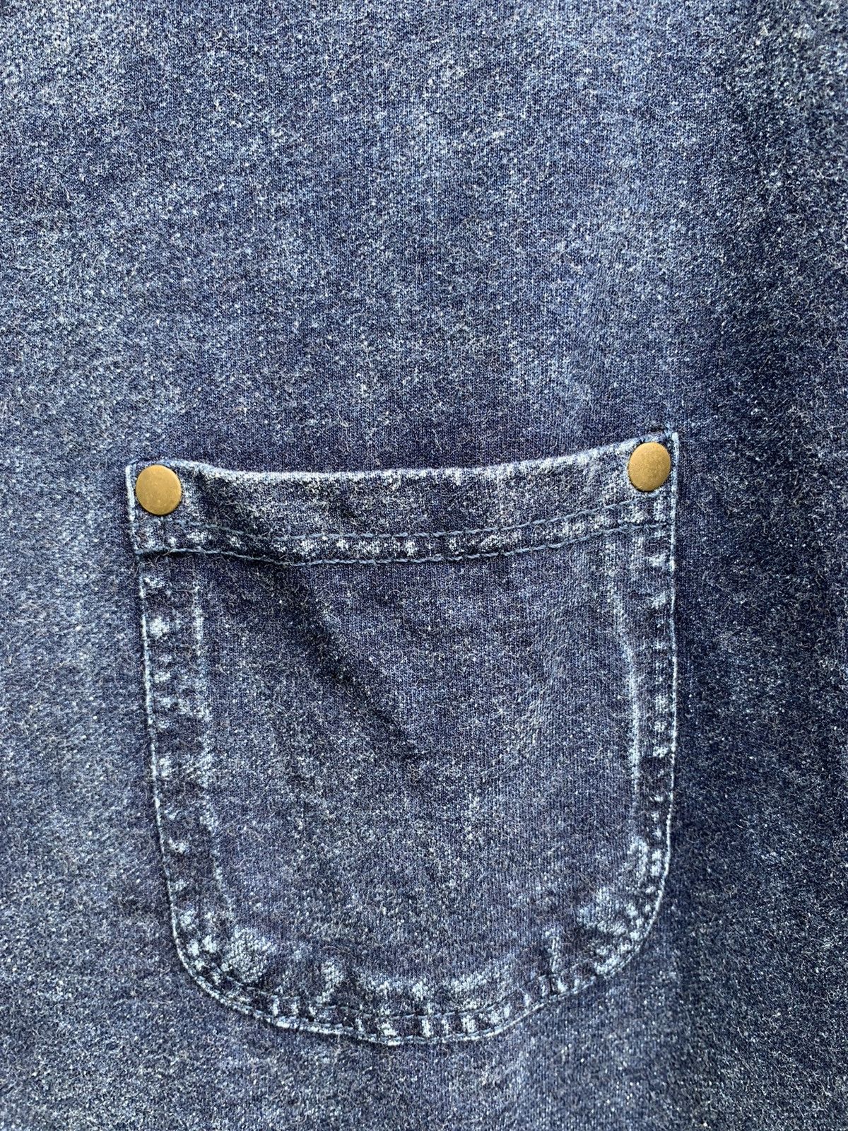 Japanese Brand Pipue de Pique Indigo Blue Single Pocket T Shirt Size US XL / EU 56 / 4 - 8 Thumbnail
