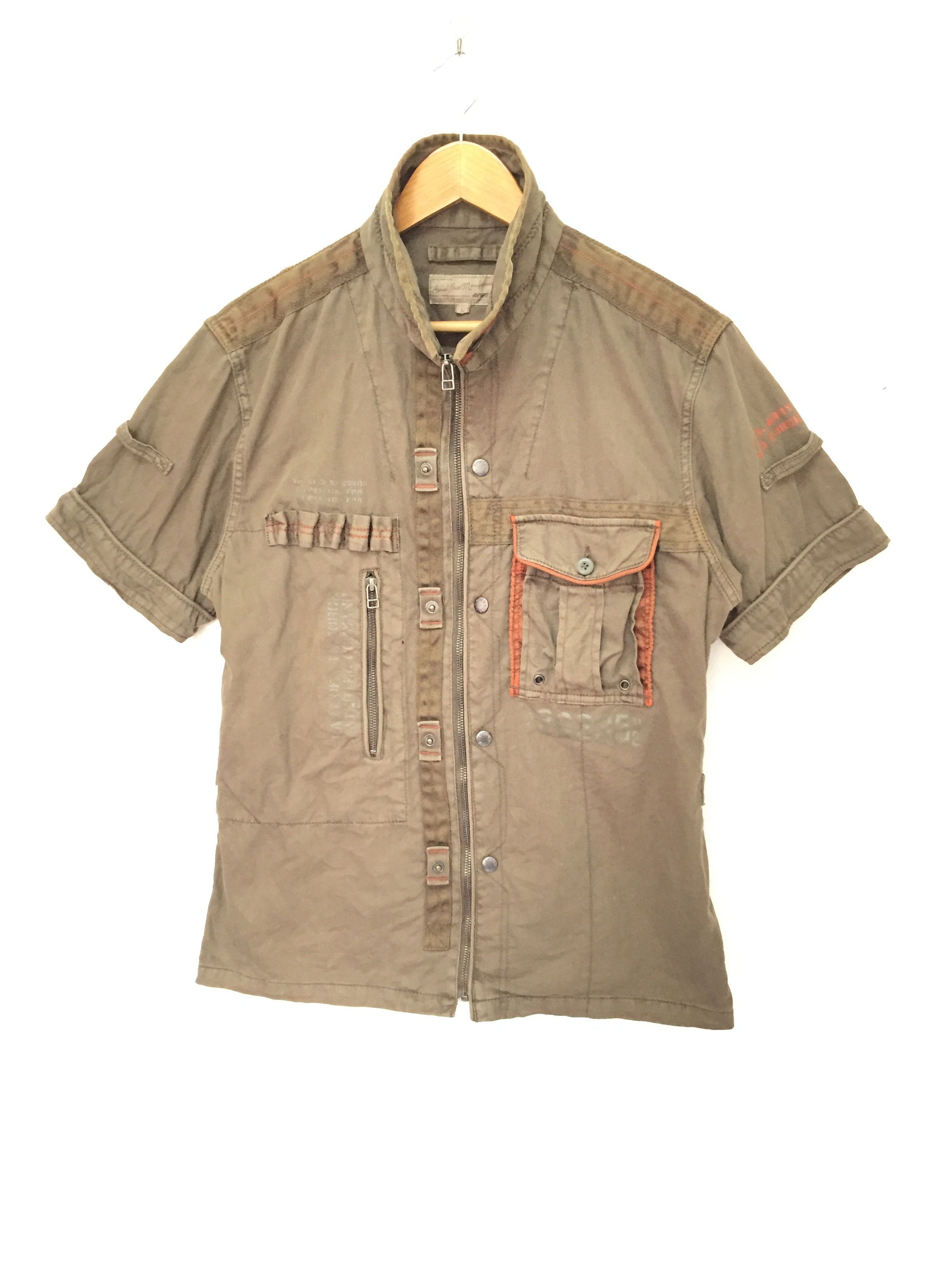 image of Avirex Multipocket Tactical Shirt in Olive, Men's (Size Medium)
