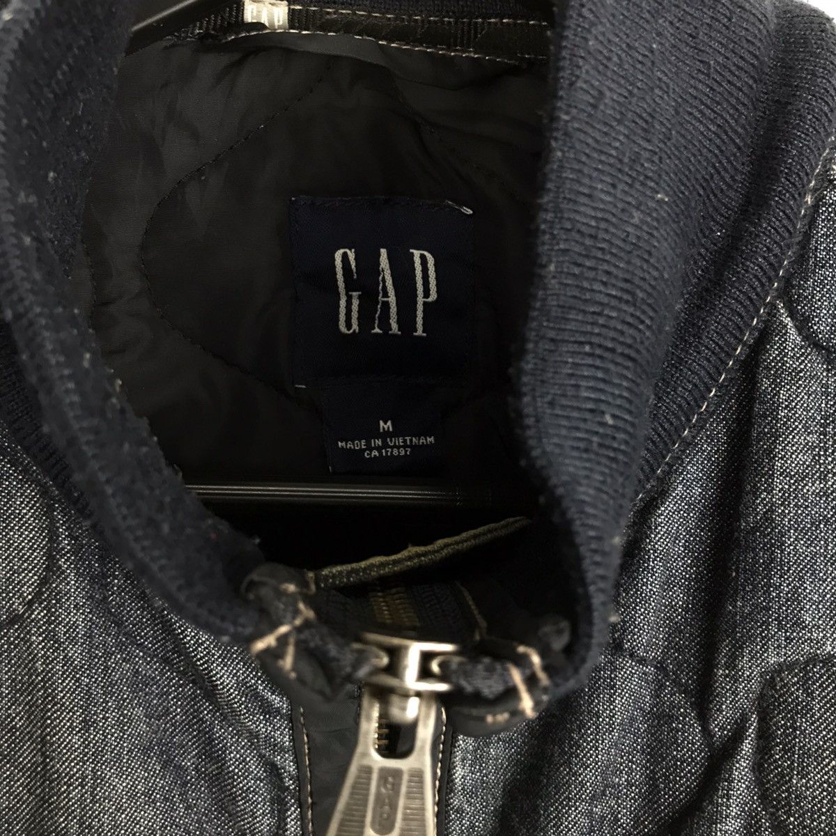Vintage 90s Gap Quilted Denim Distressed Style Jacket