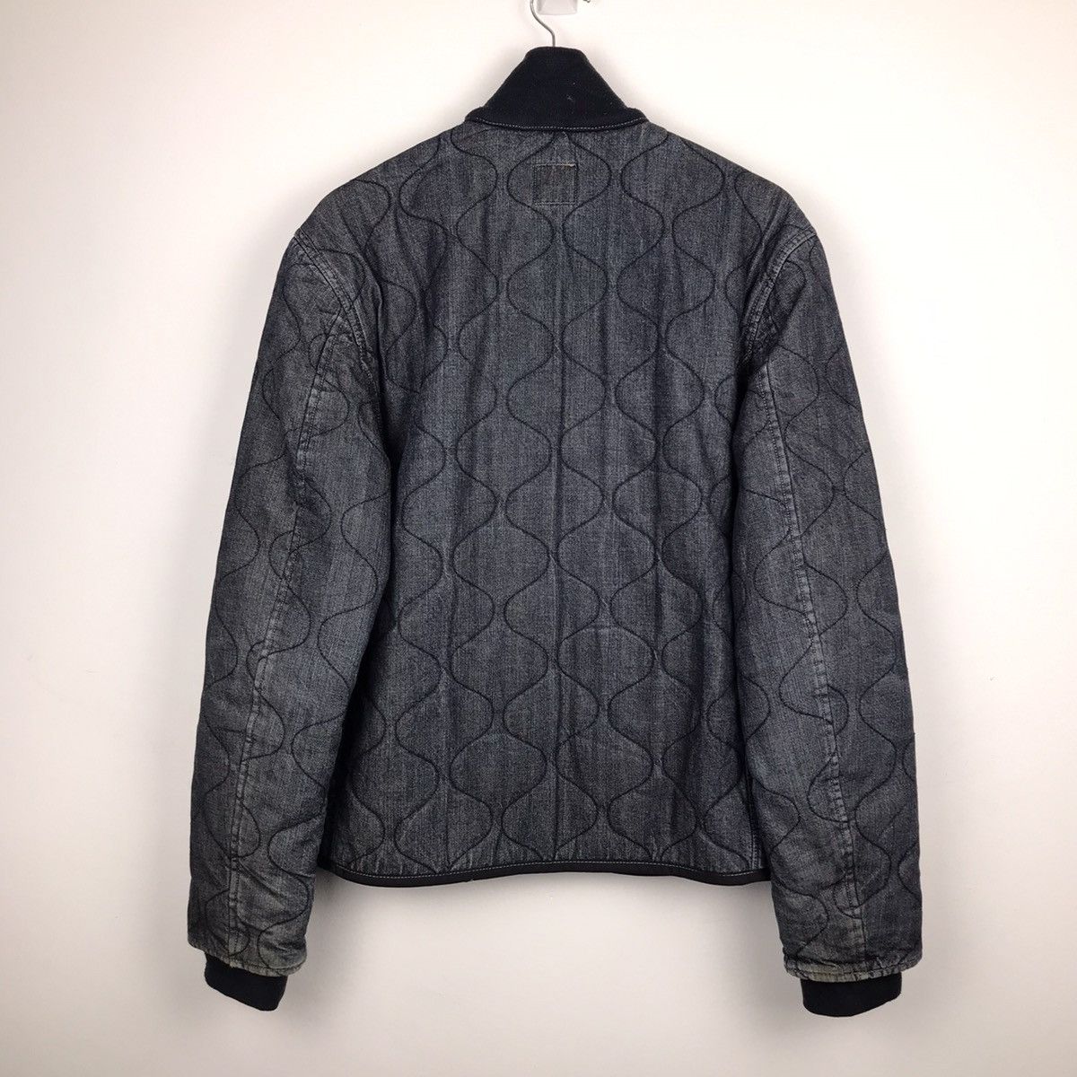 Vintage 90s Gap Quilted Denim Distressed Style Jacket