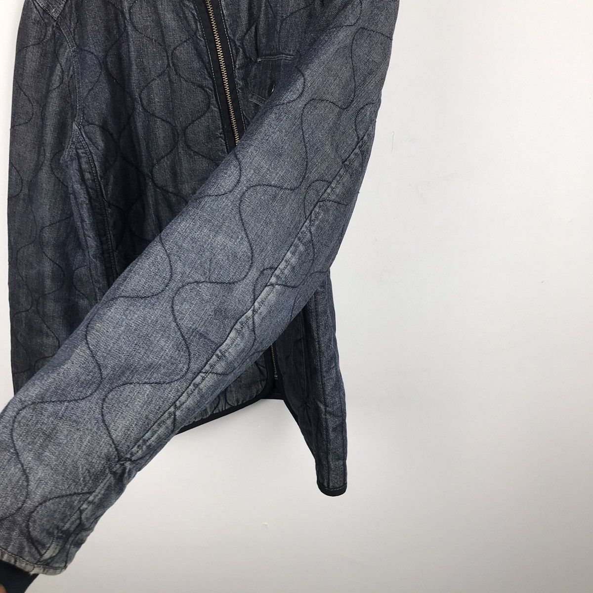 Vintage 90s Gap Quilted Denim Distressed Style Jacket
