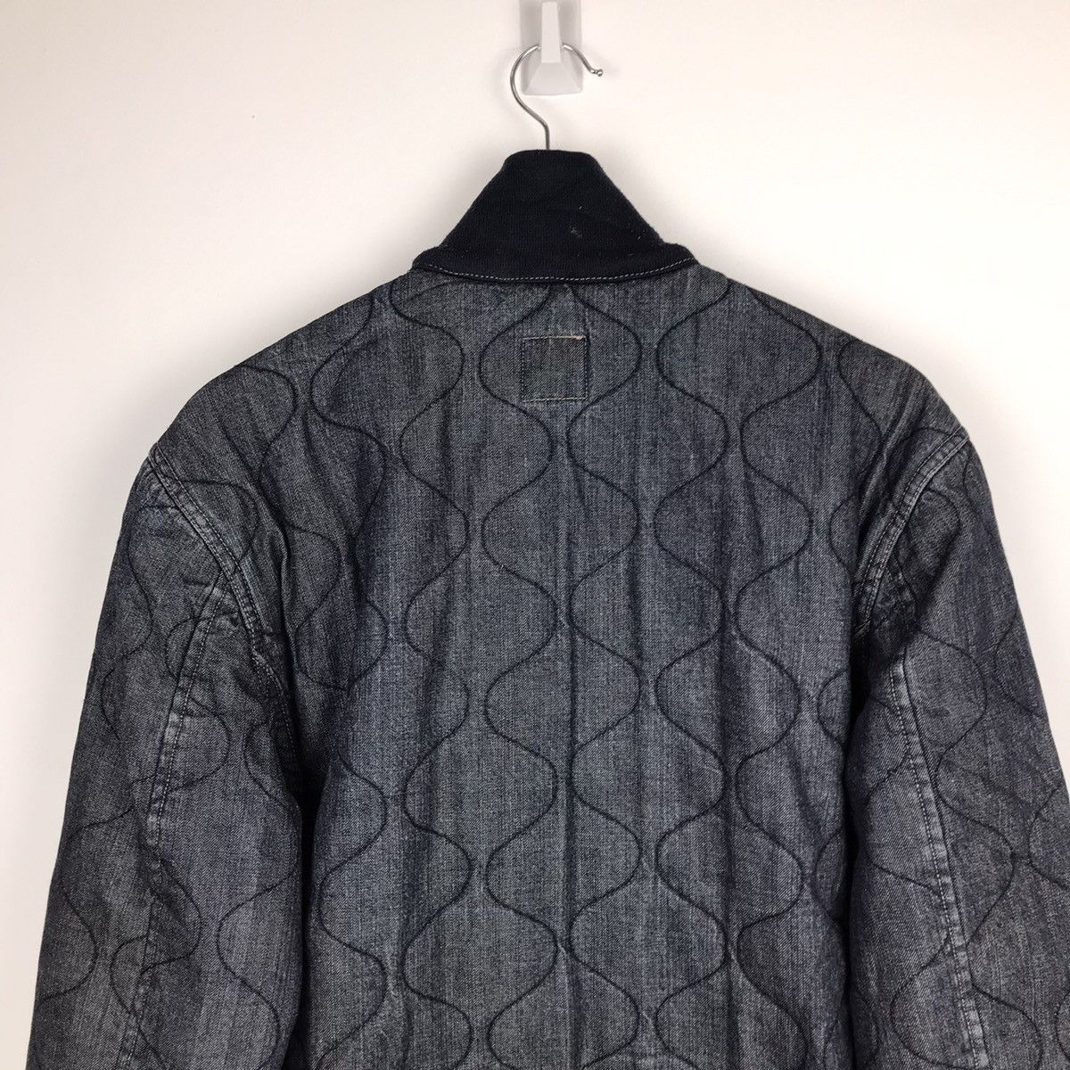 Vintage 90s Gap Quilted Denim Distressed Style Jacket