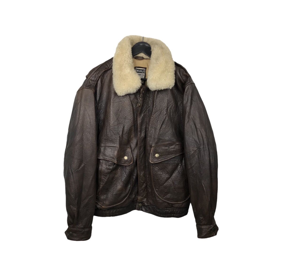 Japanese Brand × Vintage Vintage 80s Deux2c by Creek Sherpa Leather Jacket Size US L / EU 52-54 / 3 - 1 Thumbnail