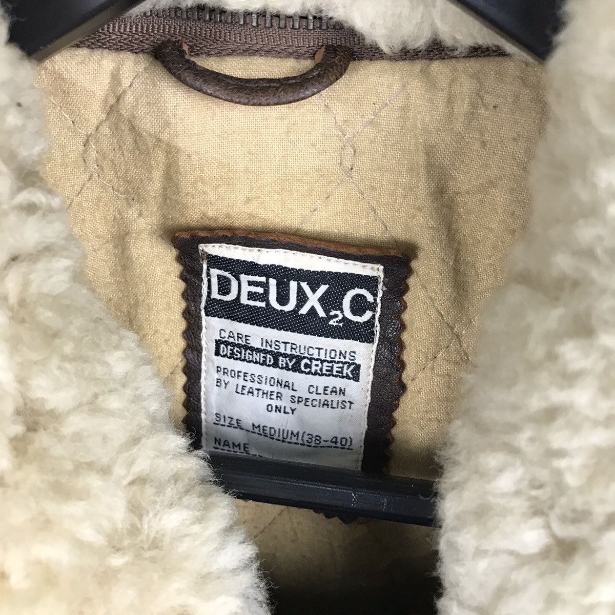 Japanese Brand × Vintage Vintage 80s Deux2c by Creek Sherpa Leather Jacket Size US L / EU 52-54 / 3 - 6 Thumbnail