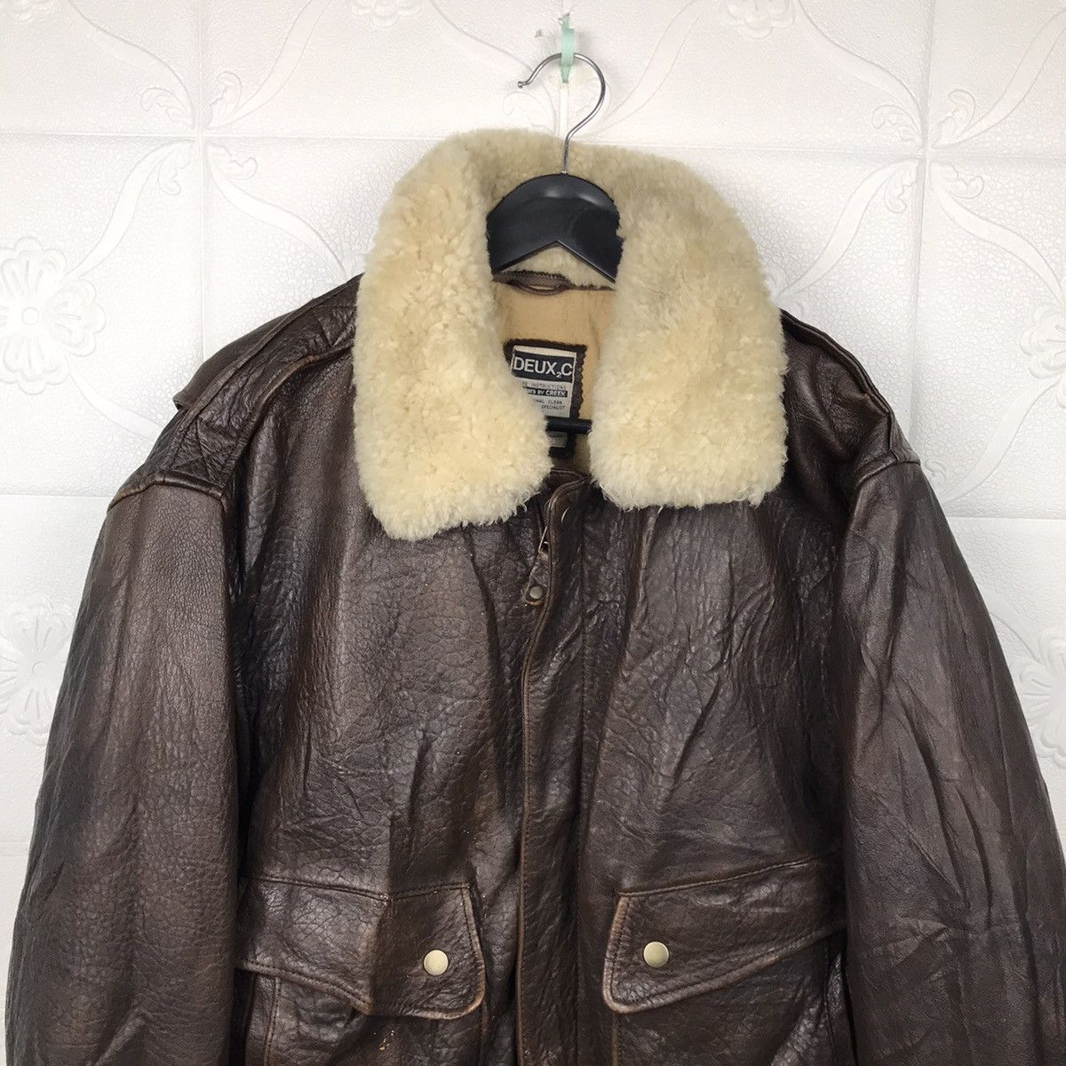 Japanese Brand × Vintage Vintage 80s Deux2c by Creek Sherpa Leather Jacket Size US L / EU 52-54 / 3 - 2 Thumbnail