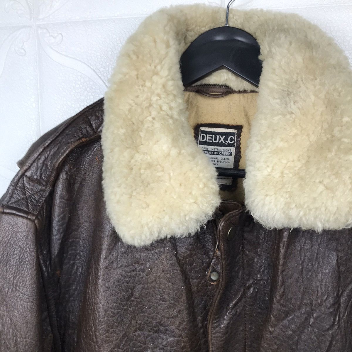 Japanese Brand × Vintage Vintage 80s Deux2c by Creek Sherpa Leather Jacket Size US L / EU 52-54 / 3 - 5 Thumbnail