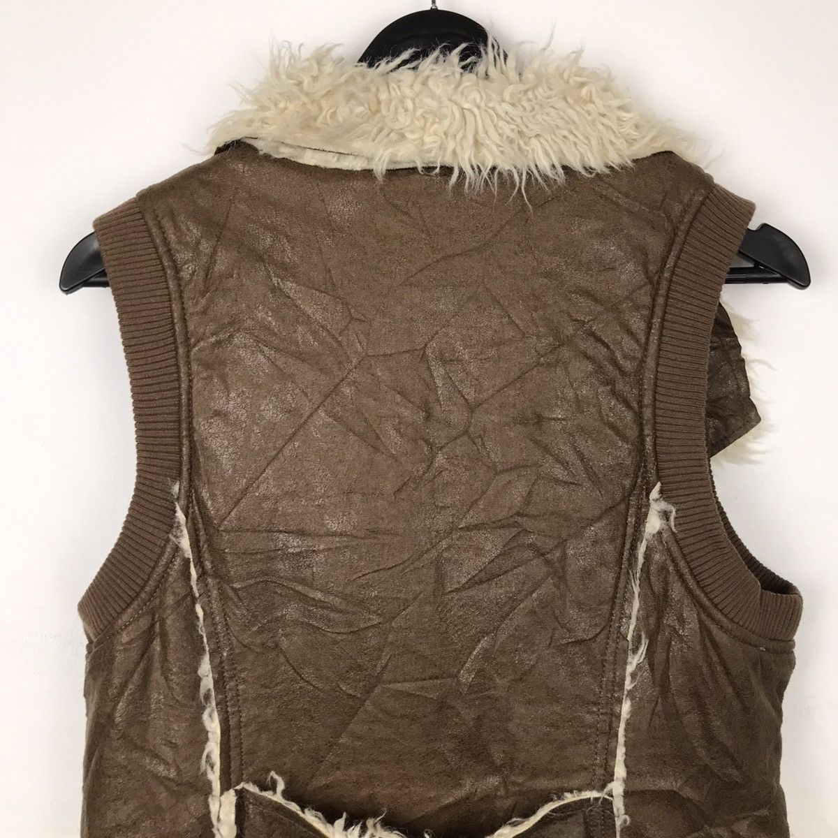 Japanese Brand × Leather × Vintage Vintage Patchwork Fur Faux Leather Handmade Vest Jacket Size XXS / US 00 / IT 34 - 8 Thumbnail
