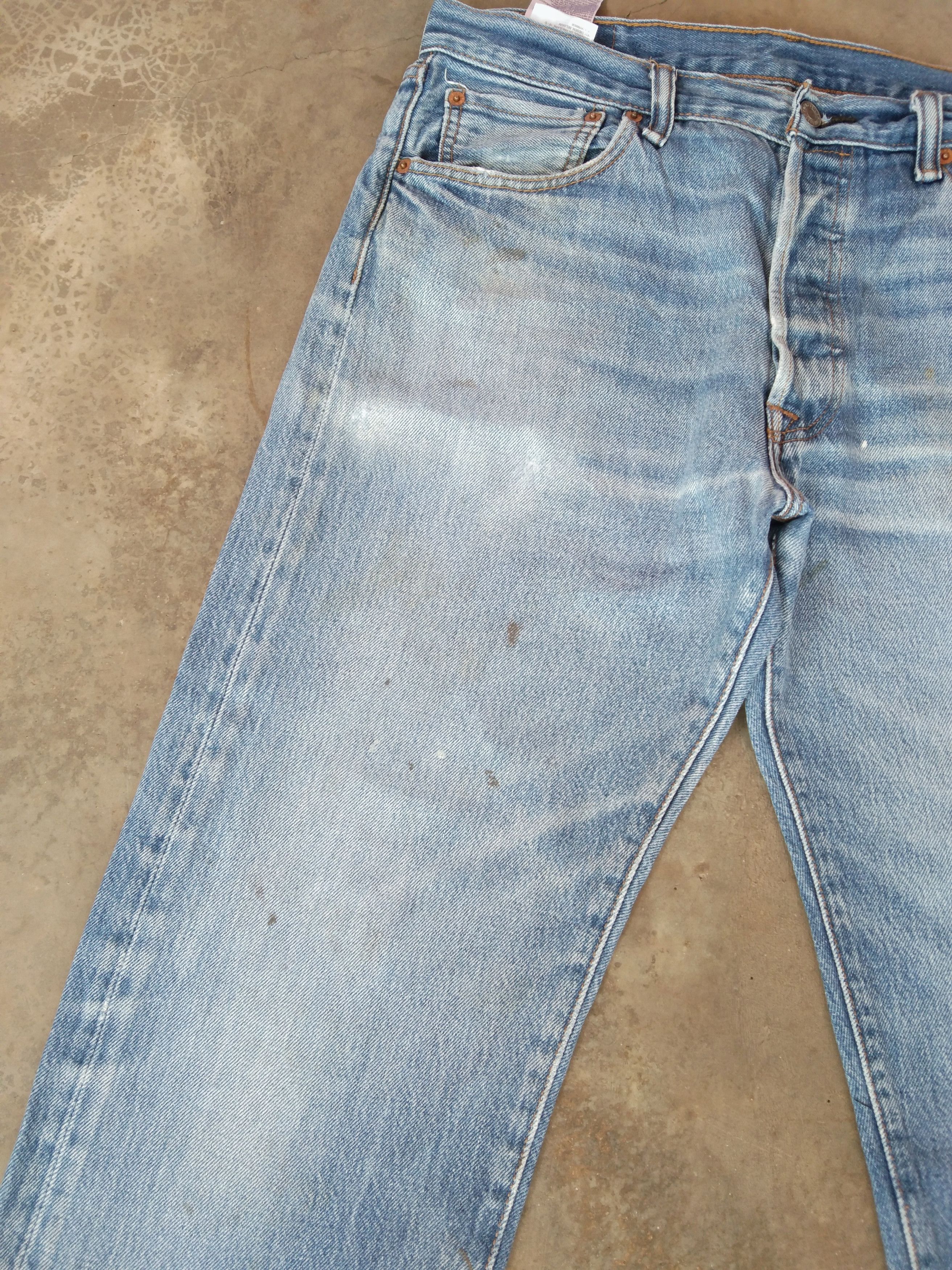 Levi's × Vintage Vintage Levis 501 Light Wash Distressed Jeans 34x32 Size US 34 / EU 50 - 9 Thumbnail