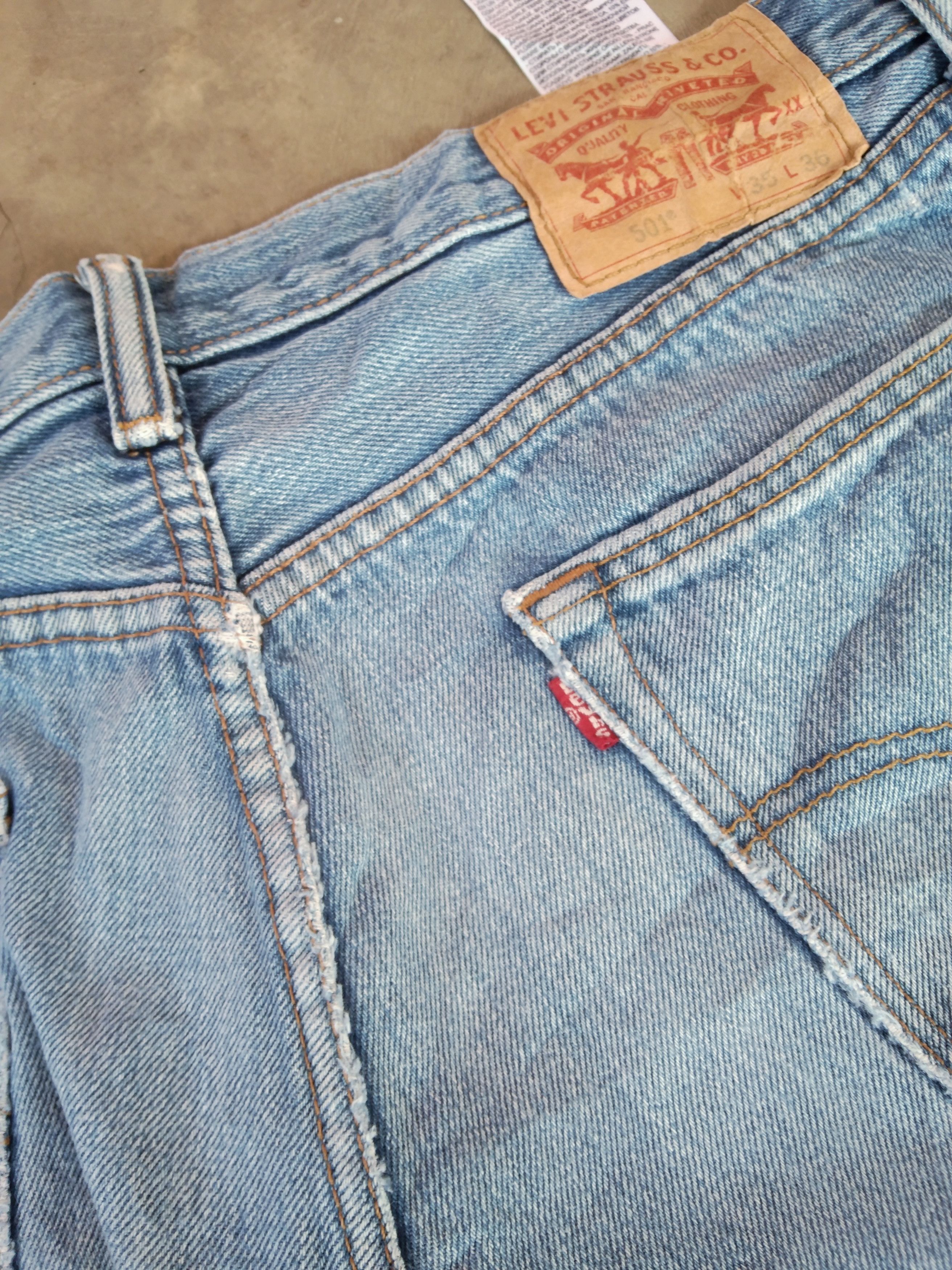 Levi's × Vintage Vintage Levis 501 Light Wash Distressed Jeans 34x32 Size US 34 / EU 50 - 6 Thumbnail