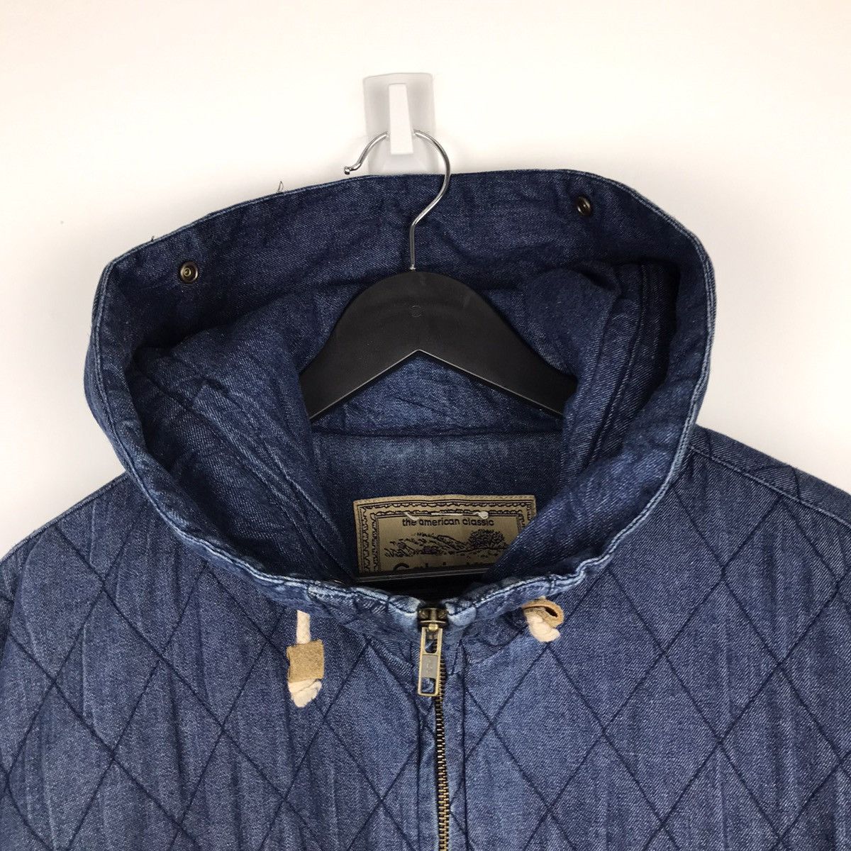 Calvin Klein × Designer × Vintage Vintage 80s Calvin Klein Quilted Hooded Denim Over Jacket Size US L / EU 52-54 / 3 - 4 Thumbnail