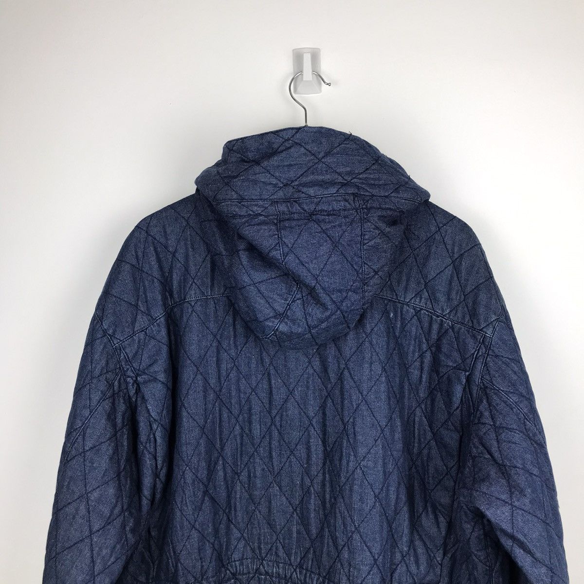 Calvin Klein × Designer × Vintage Vintage 80s Calvin Klein Quilted Hooded Denim Over Jacket Size US L / EU 52-54 / 3 - 12 Thumbnail